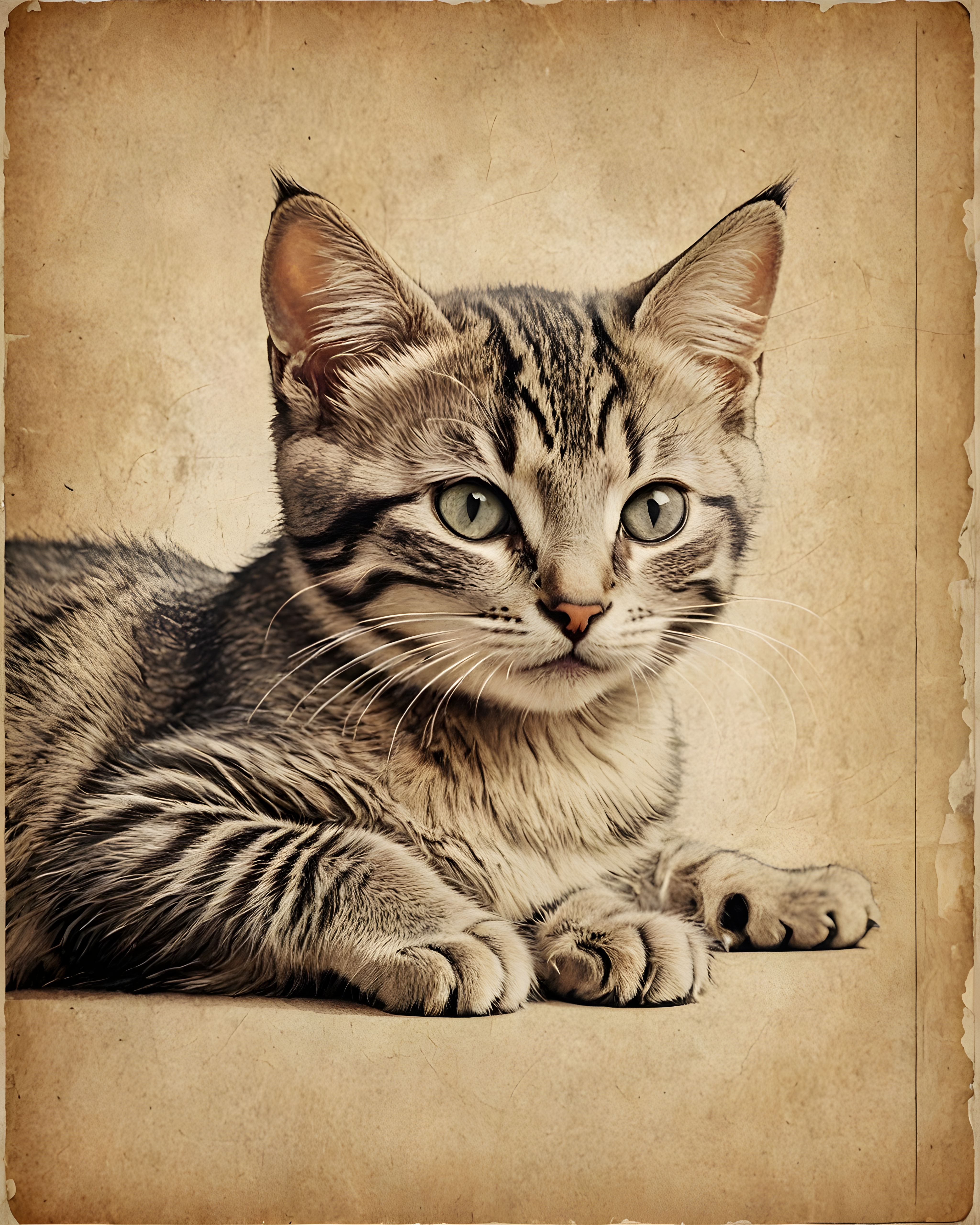Kitten Couple — Vintage Poster (Sleepy)