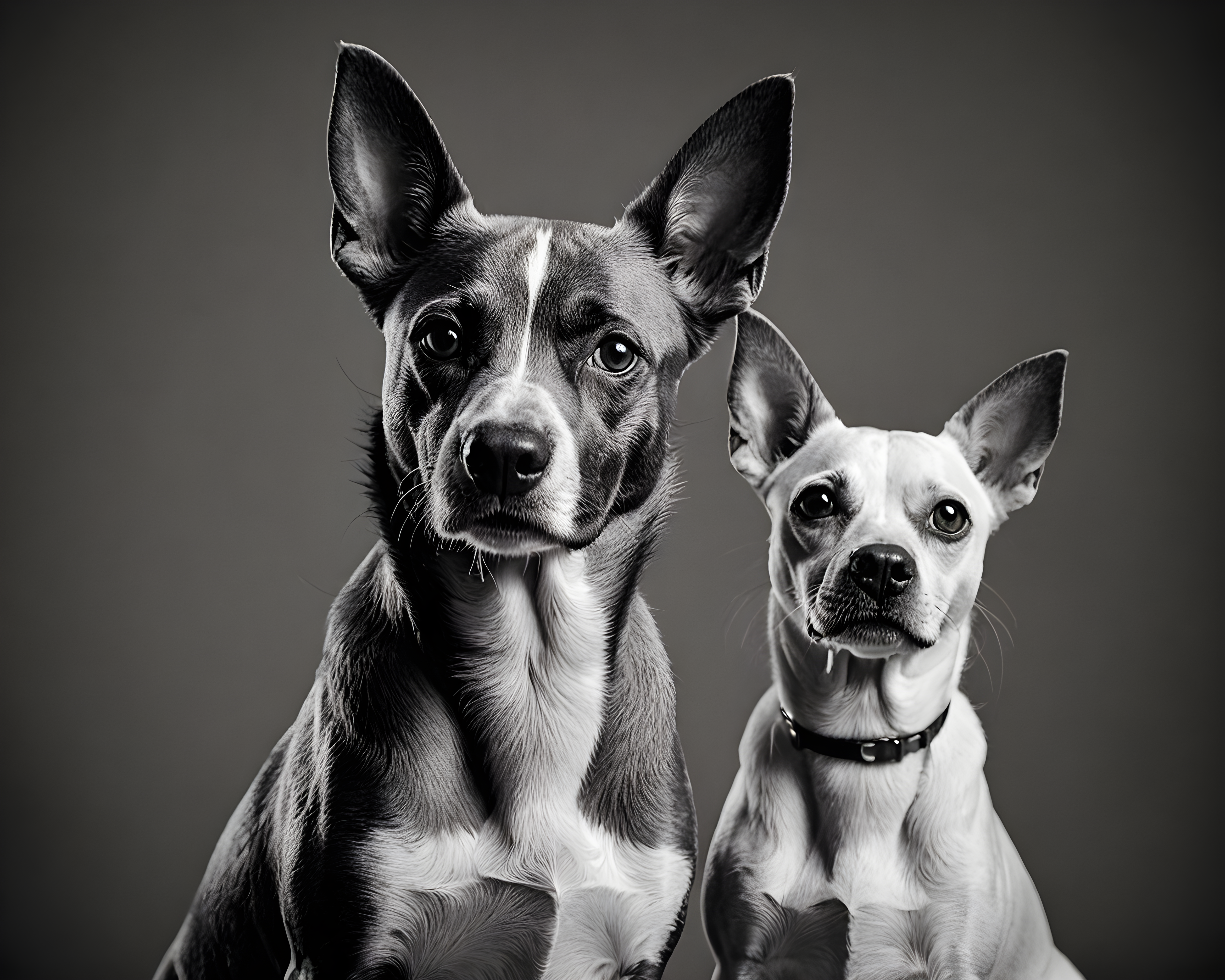 Matching Dog Pair — Black & White (Savage)