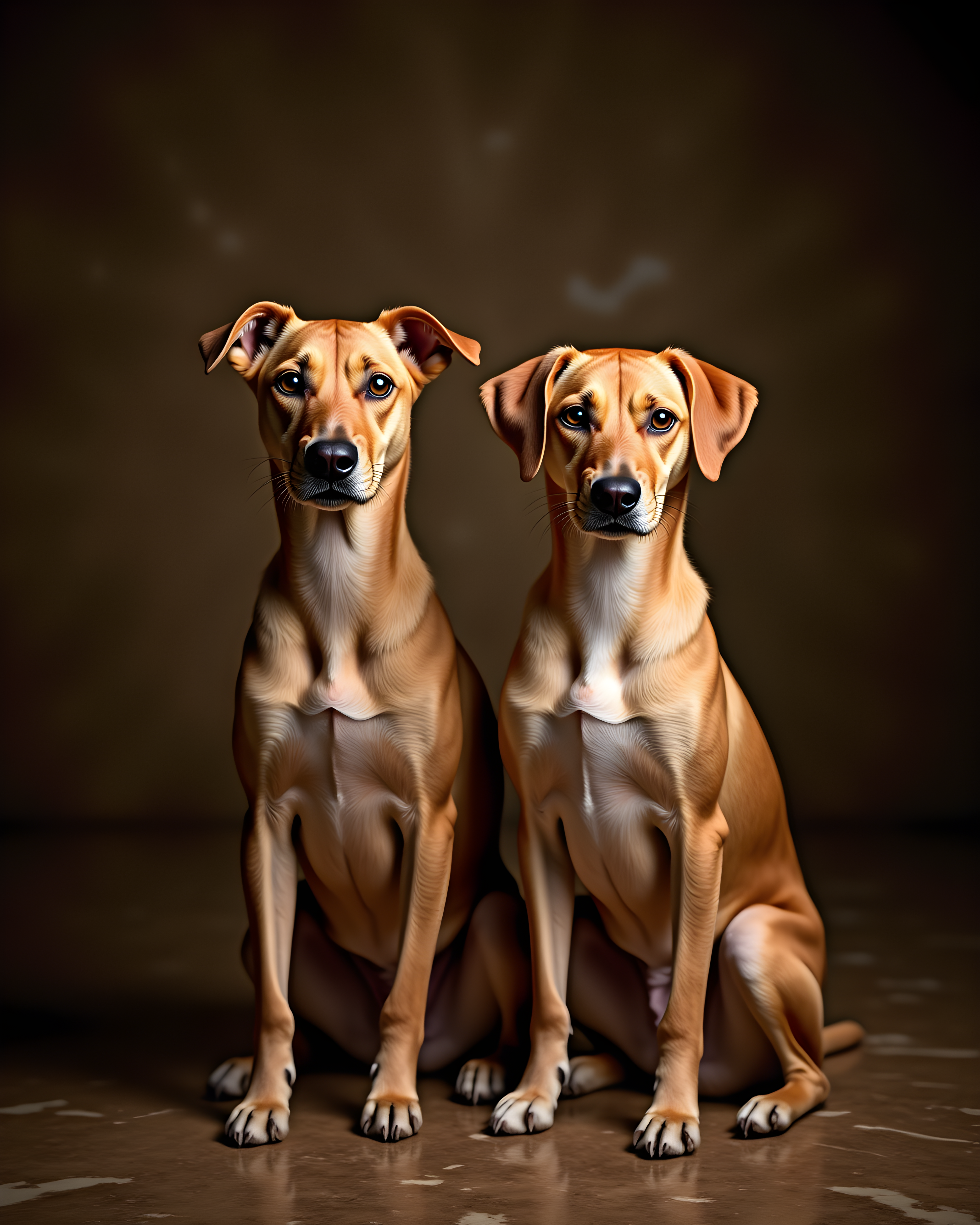 Matching Dog Pair — Realistic (Luxury) — Wall Art (Printable) — Portrait 4×5