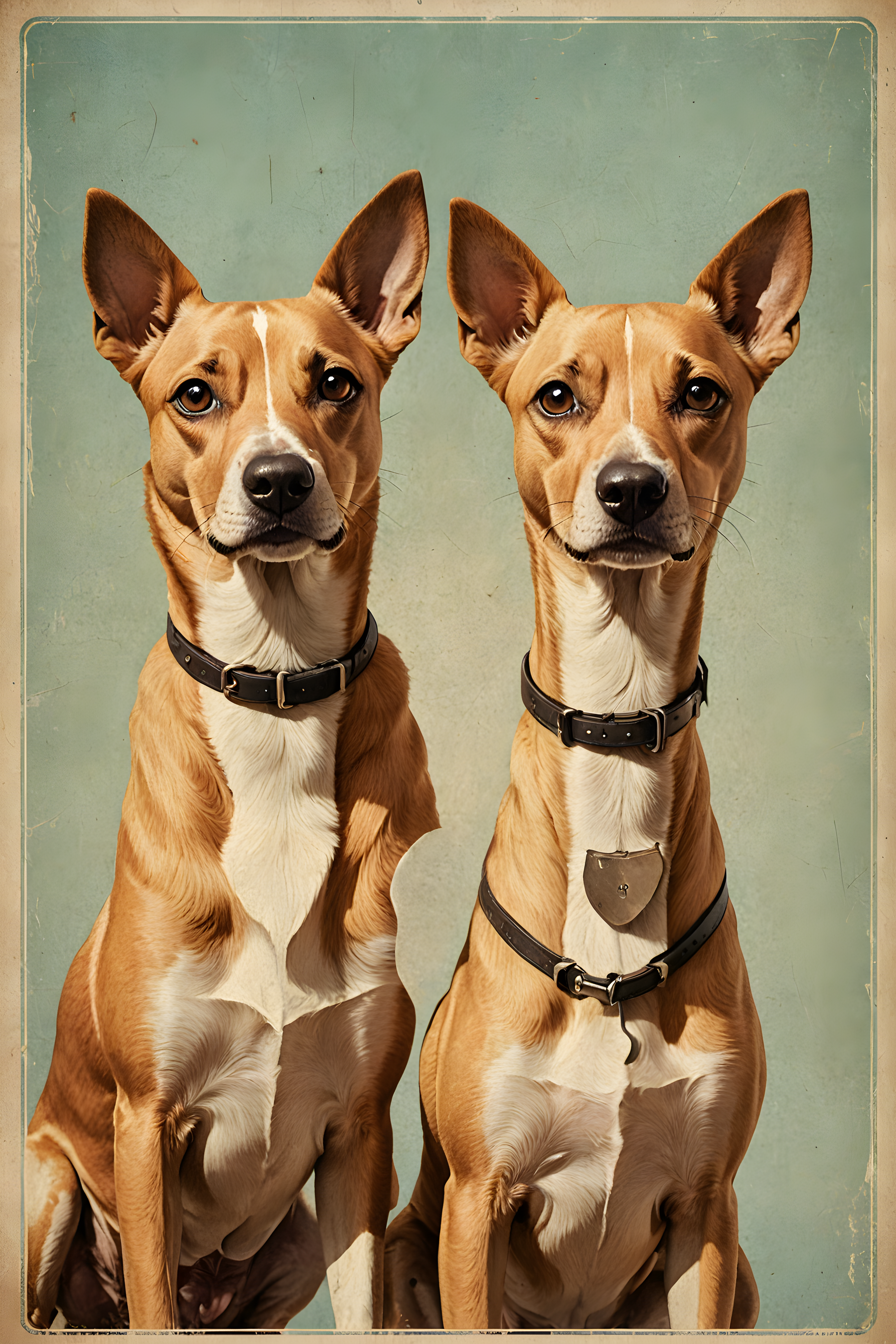 Matching Dog Pair — Vintage Poster (Savage)