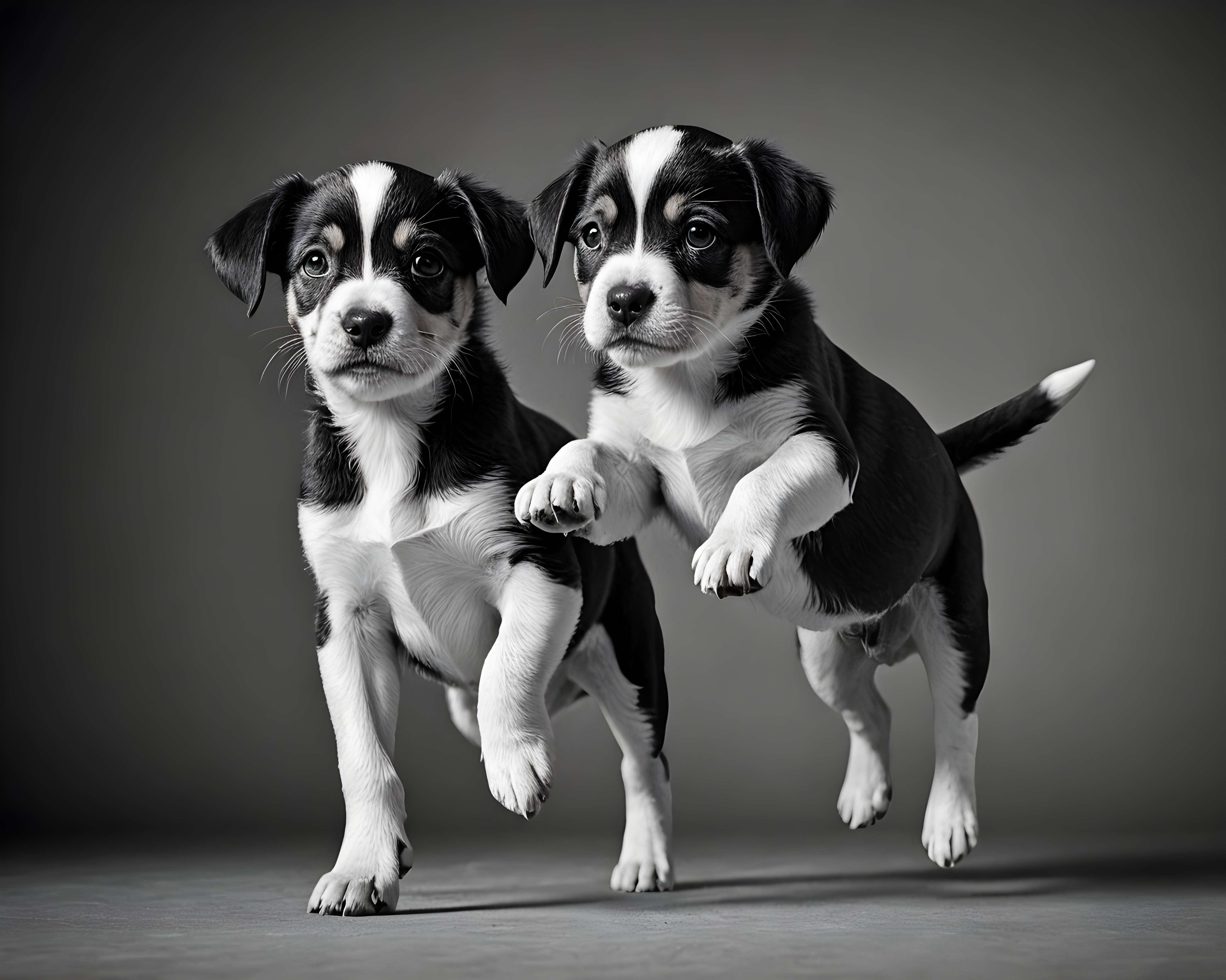 Puppy Couple — Black & White (Savage)
