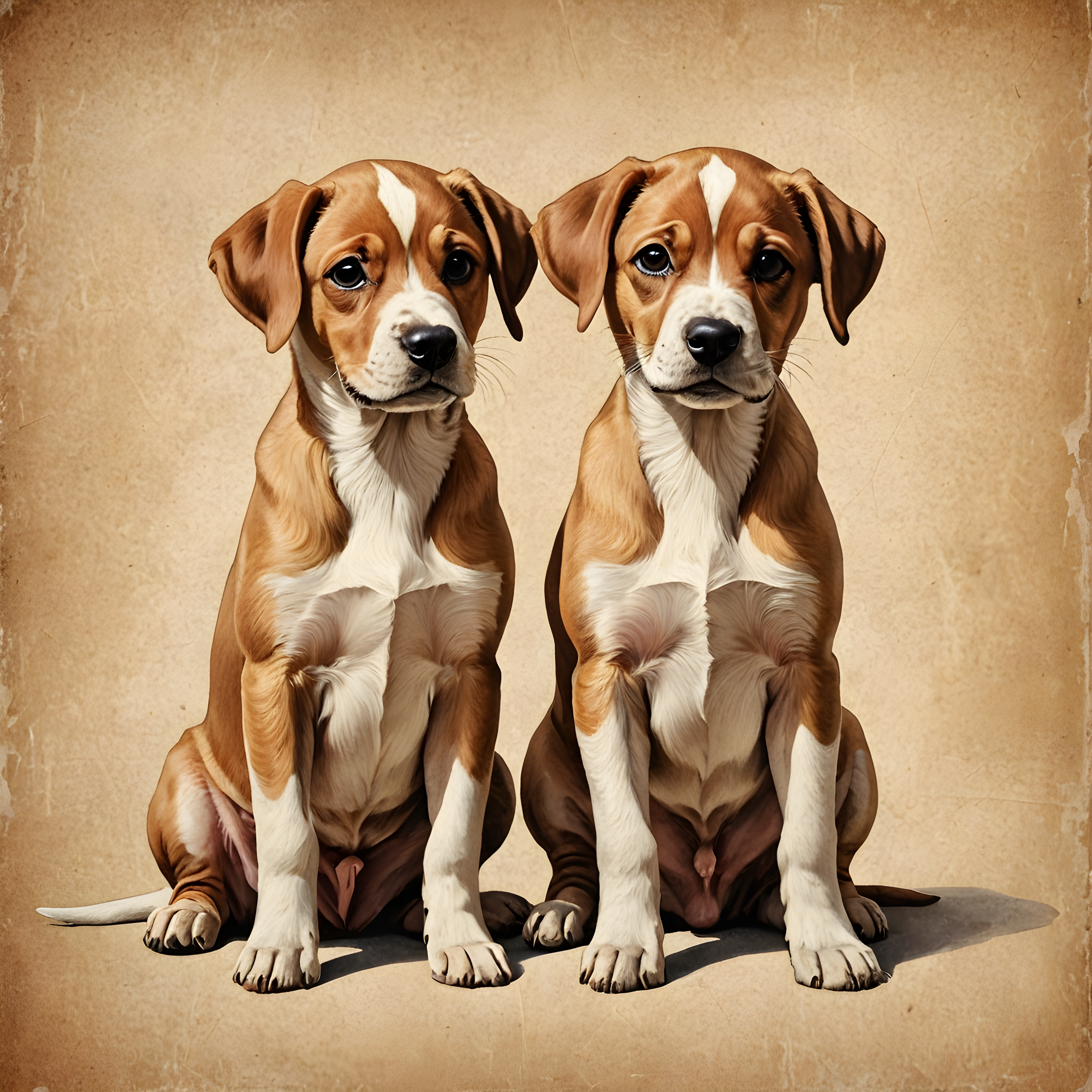 Puppy Couple — Vintage Poster (Motivational)