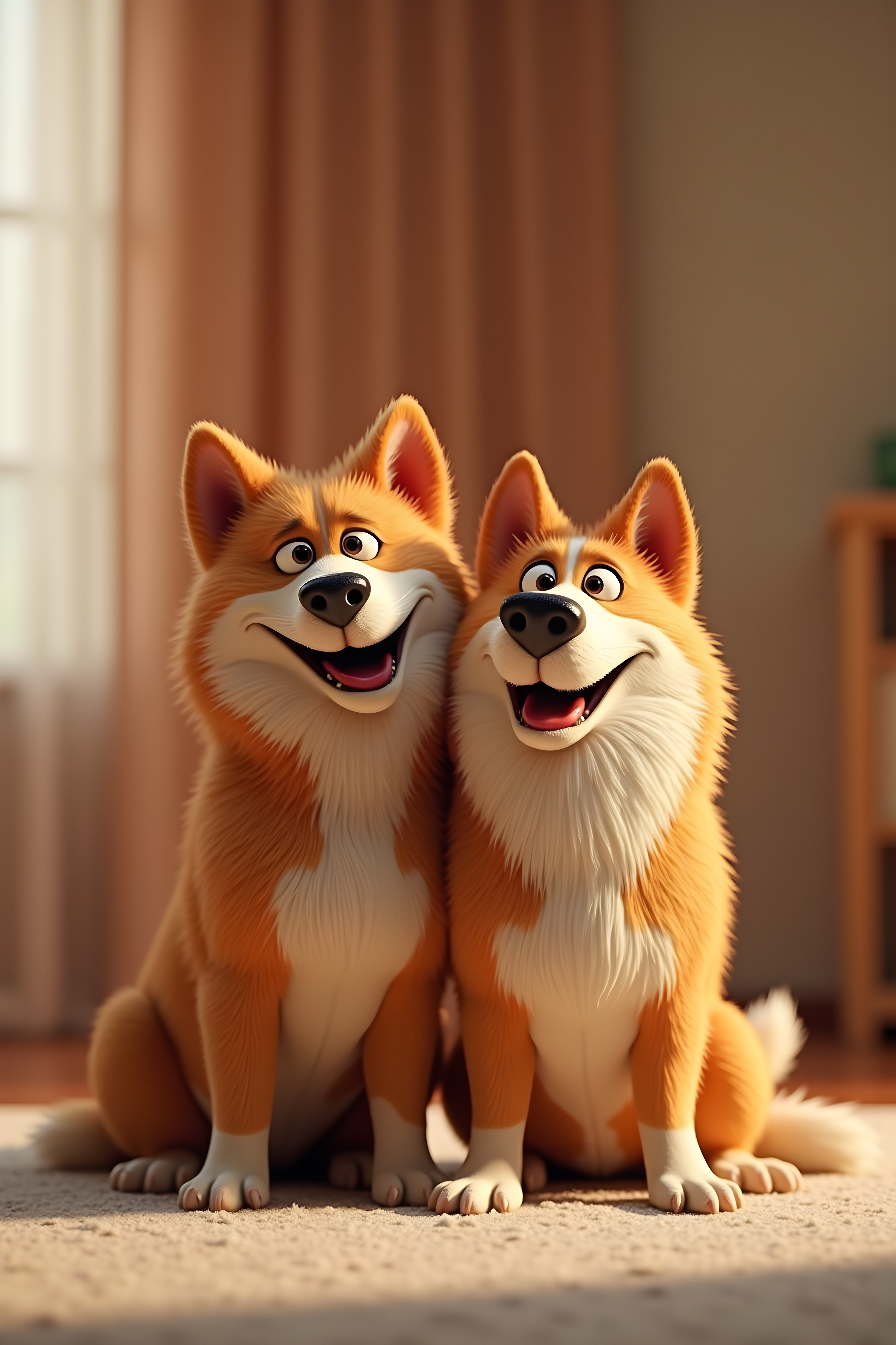 Snuggle Pair — 3D Render (Funny)
