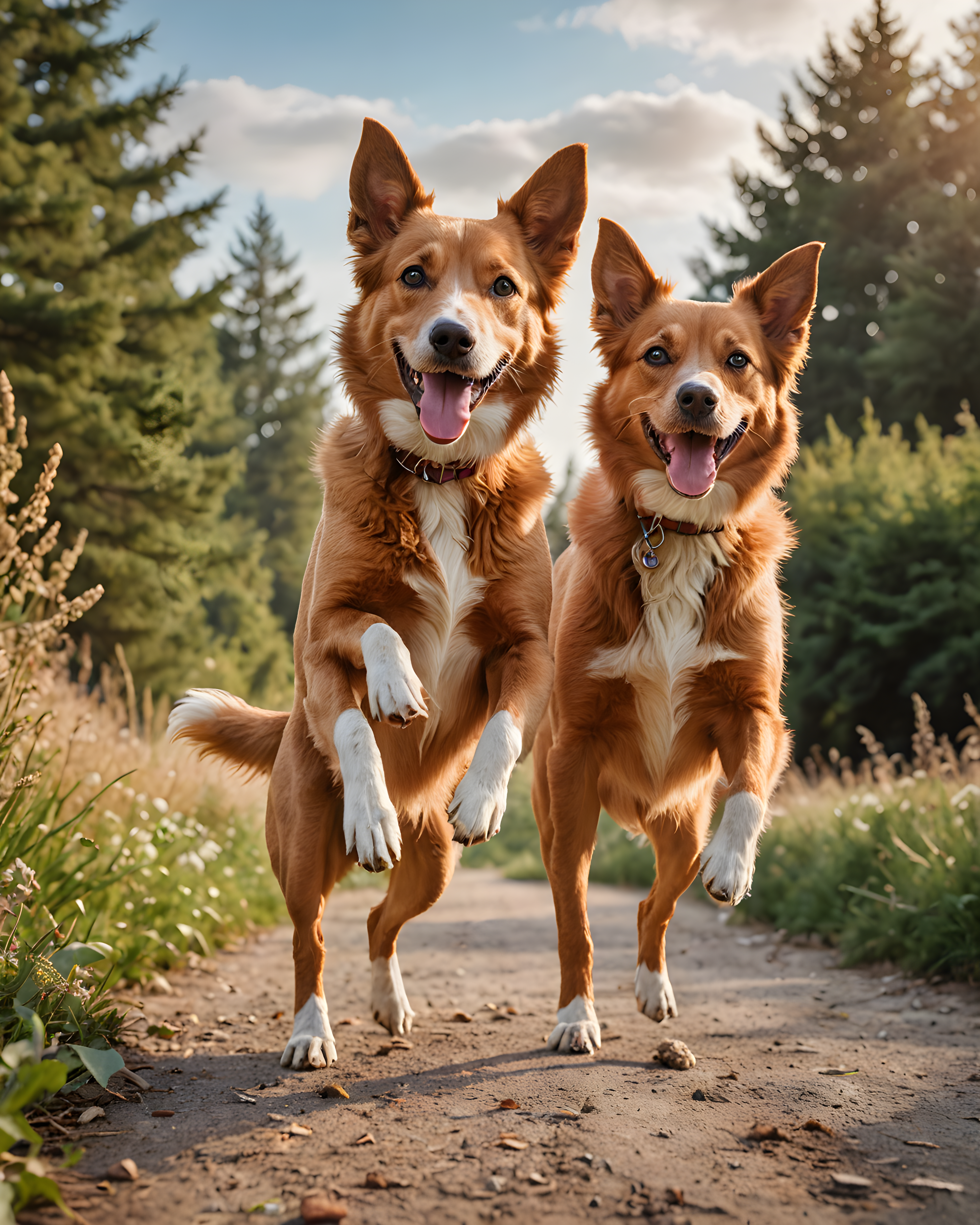 Two Dogs Best Friends — Funny (Romantic) — Wall Art (Printable) — Portrait 4×5