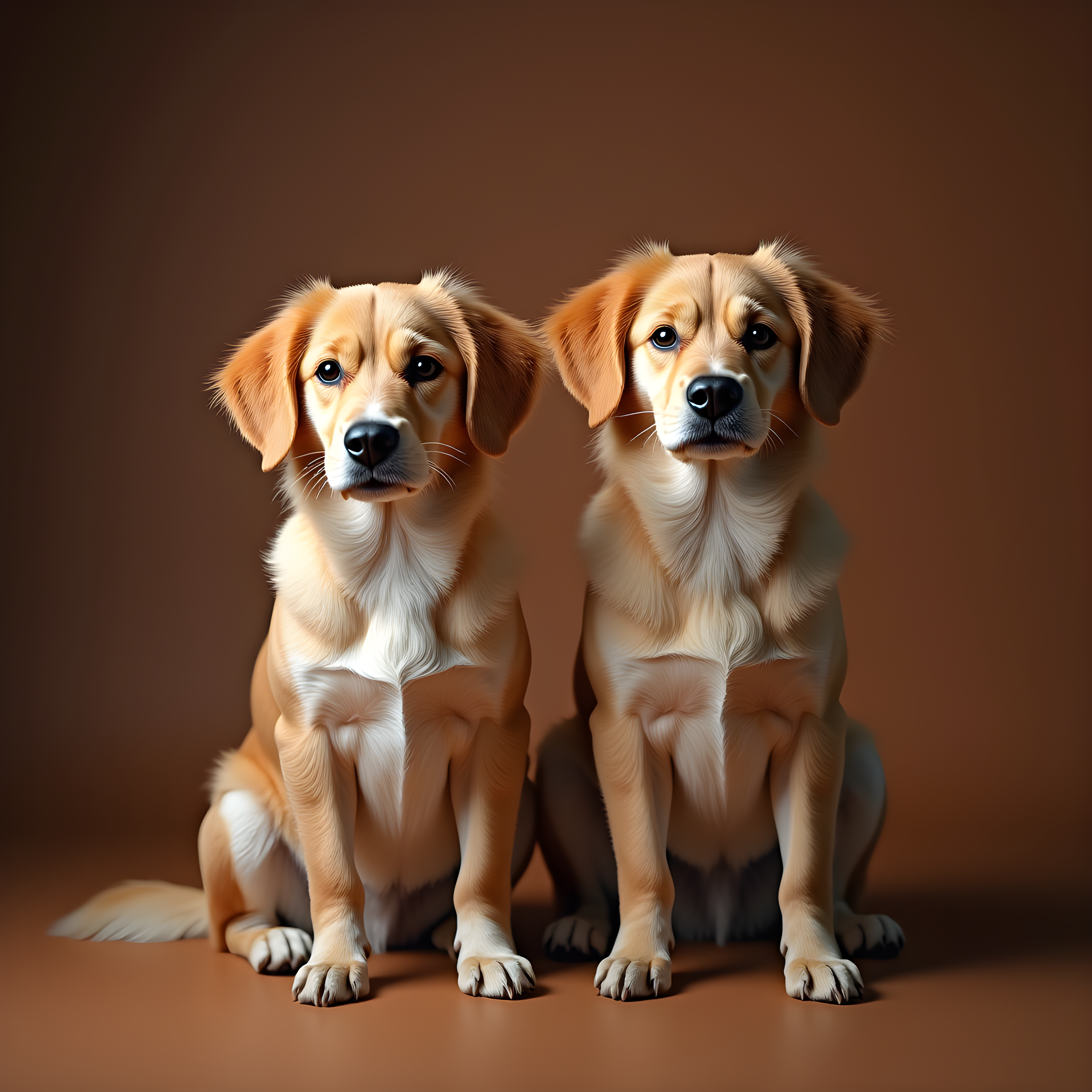 Two Dogs Best Friends — Hyper-Realistic (Romantic)