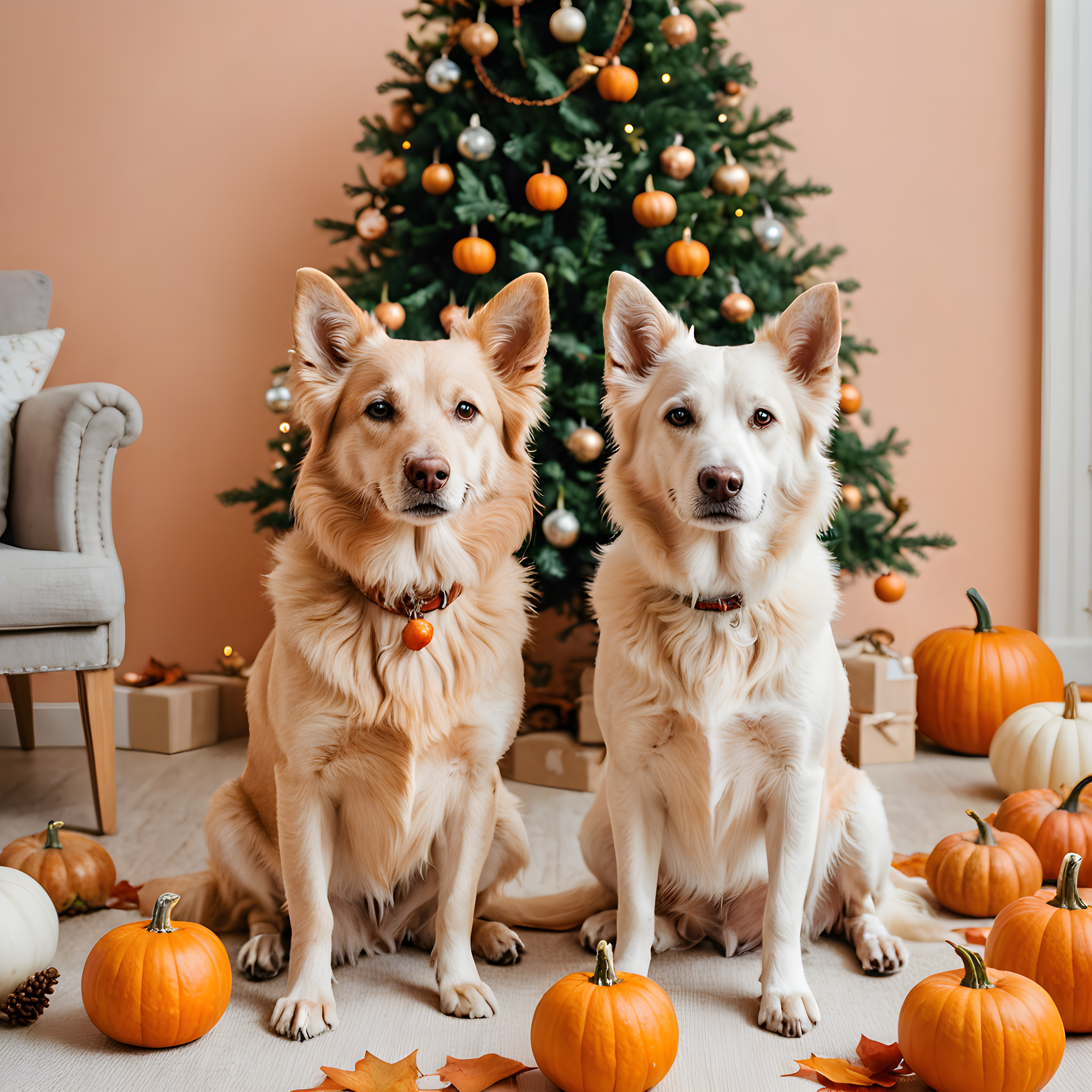 Two Dogs Best Friends — Modern Aesthetic (Seasonal)