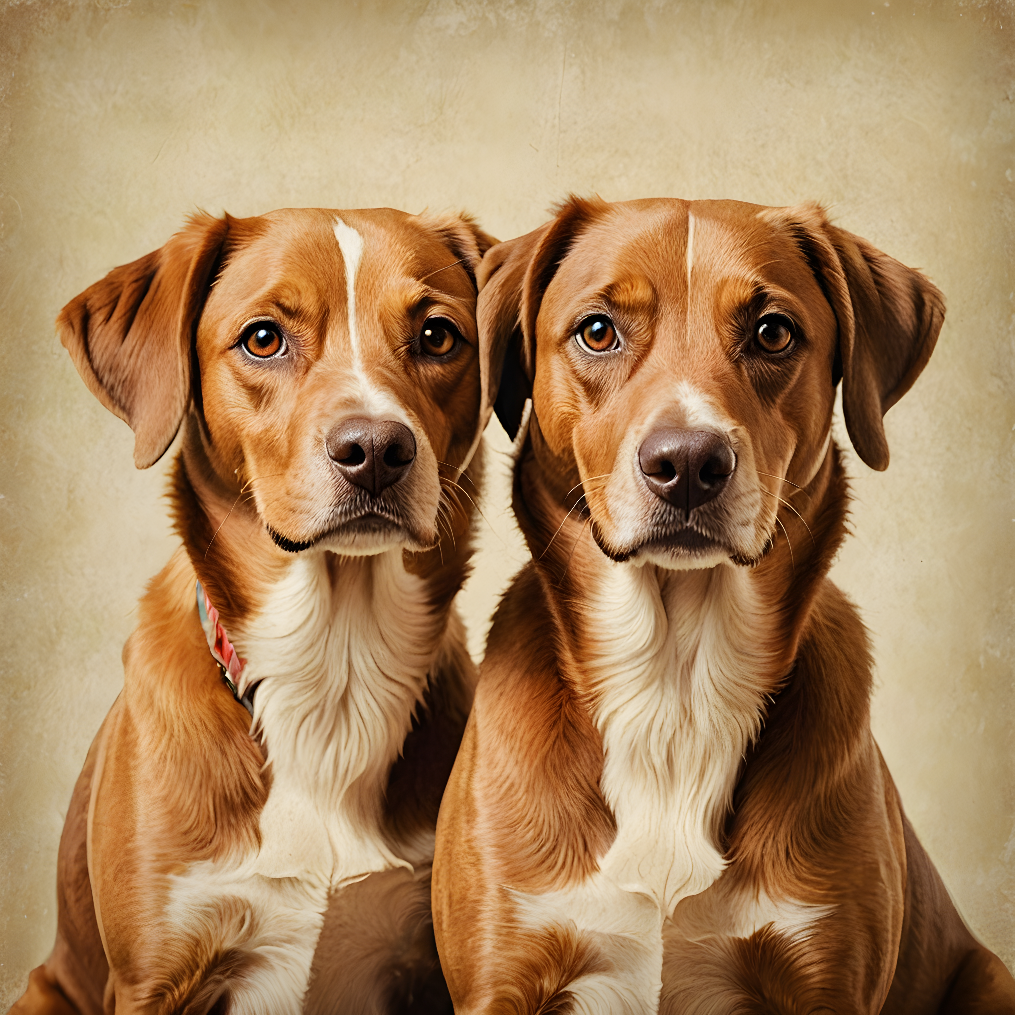 Two Dogs Best Friends — Retro (Playful)