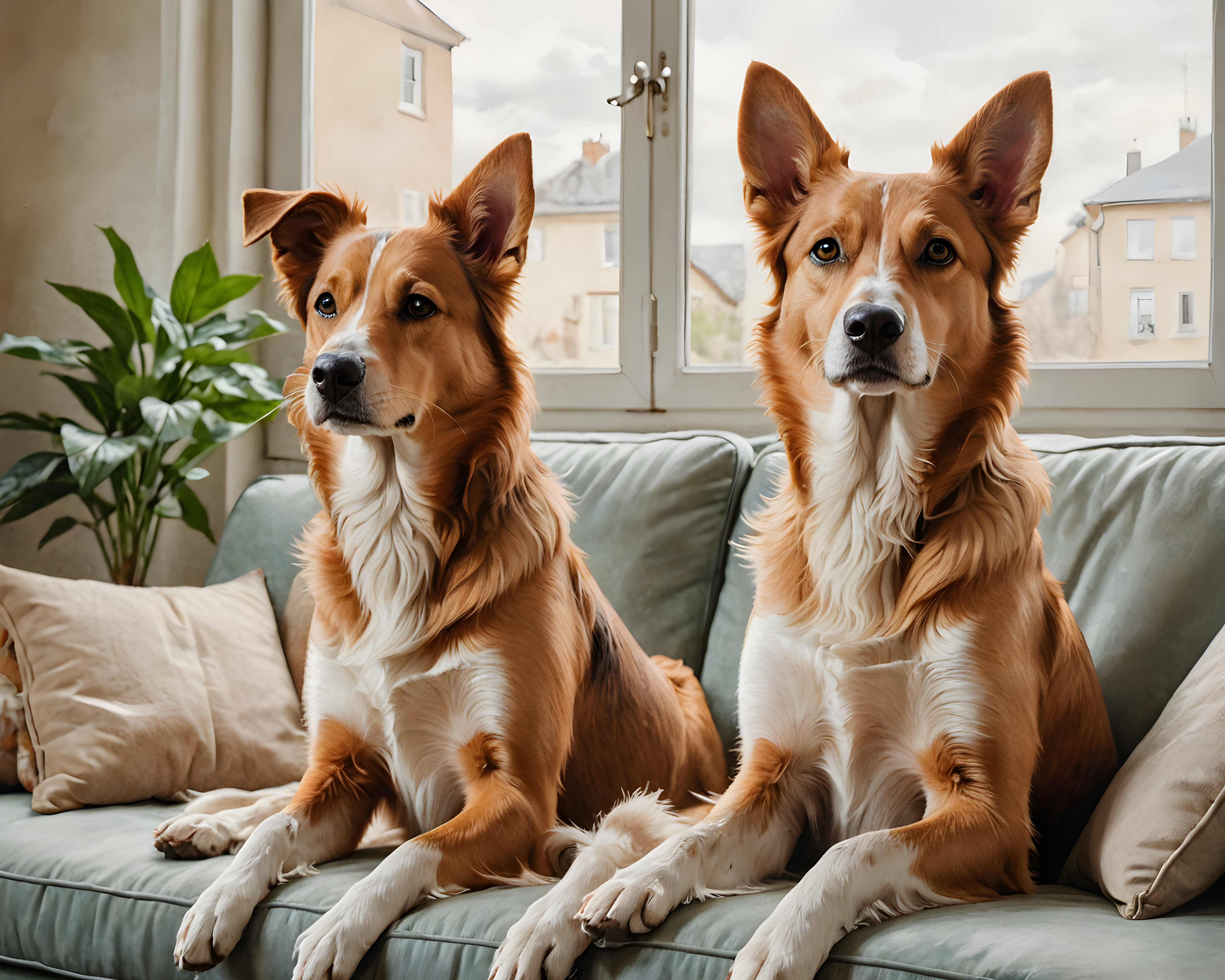 Two Dogs Best Friends — Watercolor (Lifestyle)