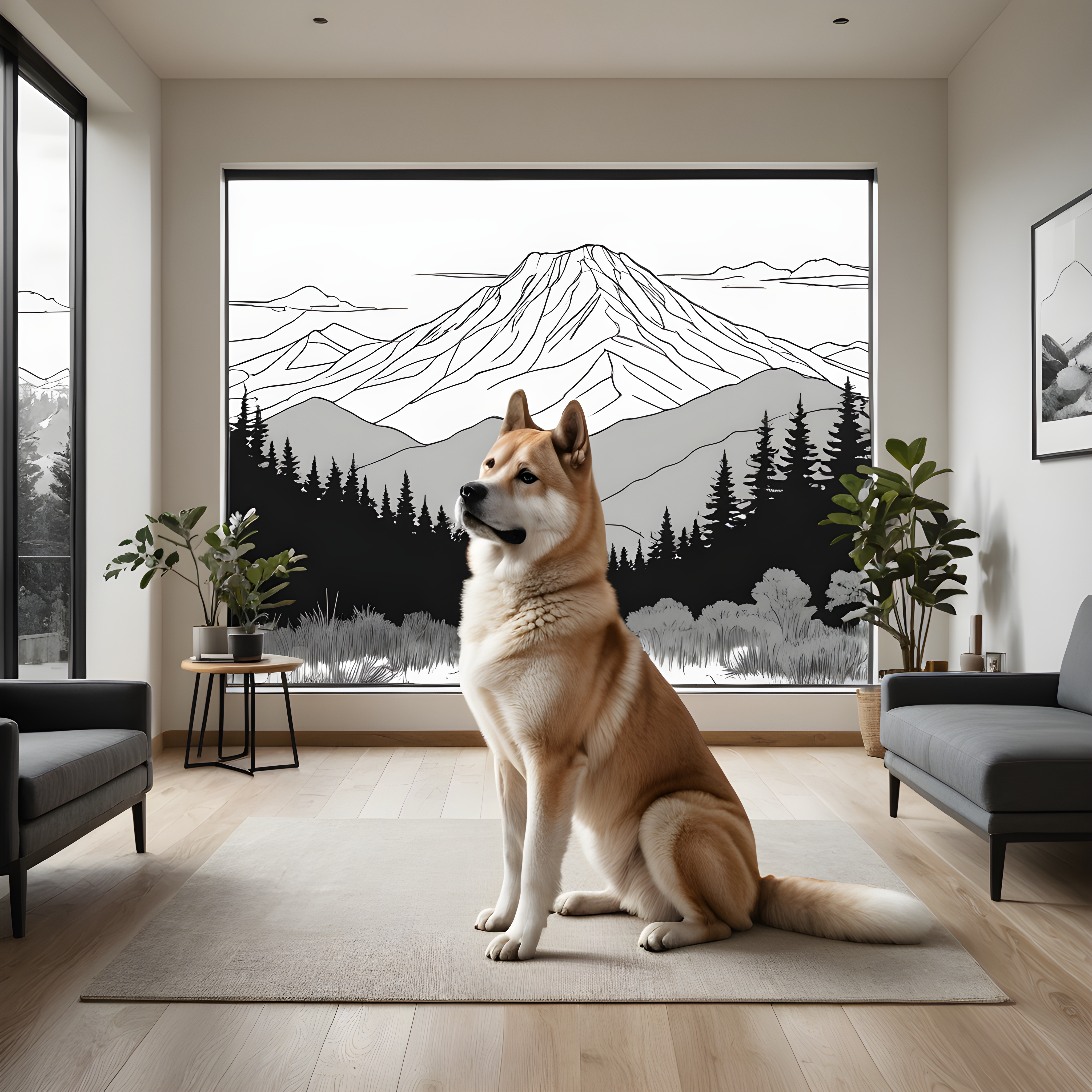 Akita — Minimalist Line Art (Motivational)