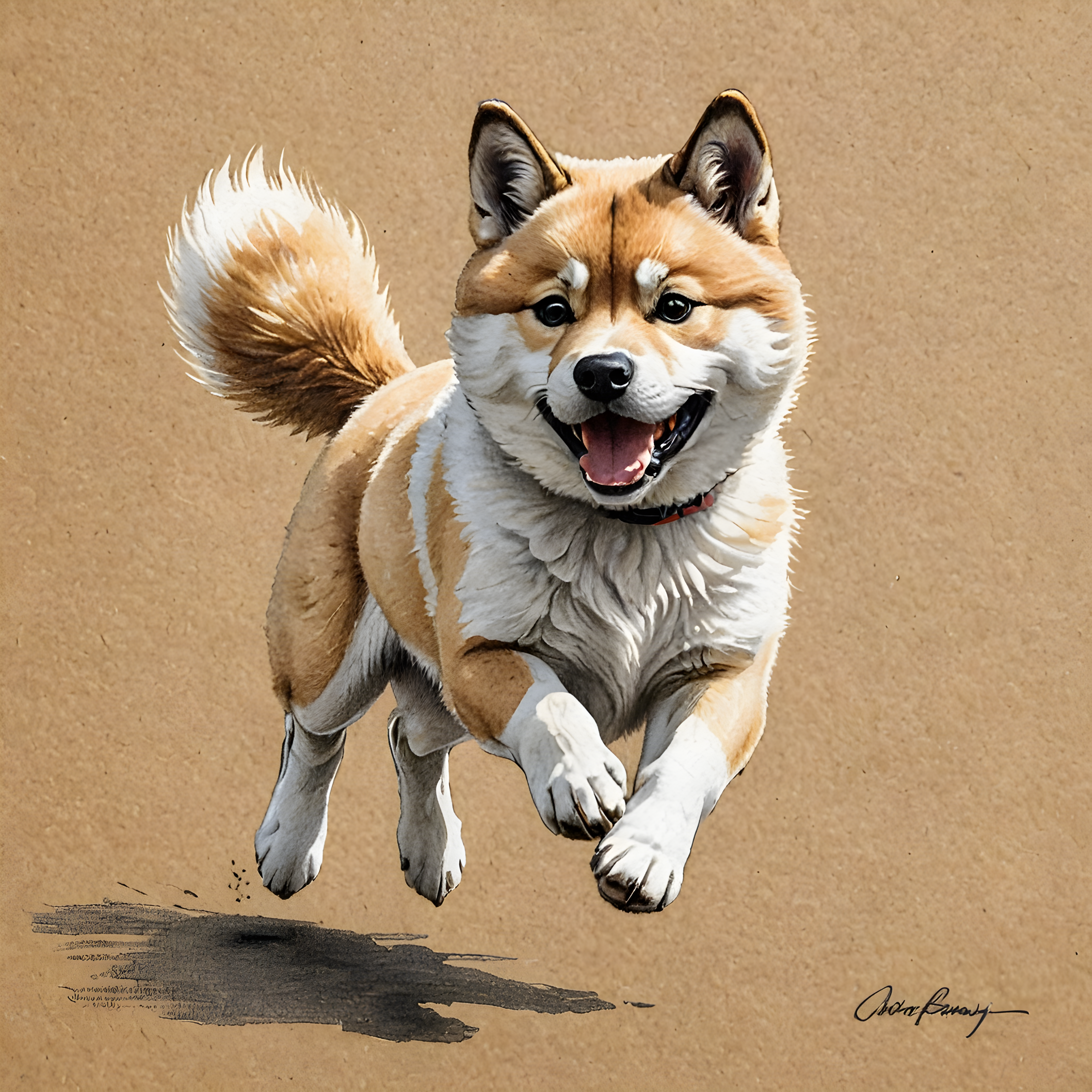 Akita — Pencil Sketch (Cute)