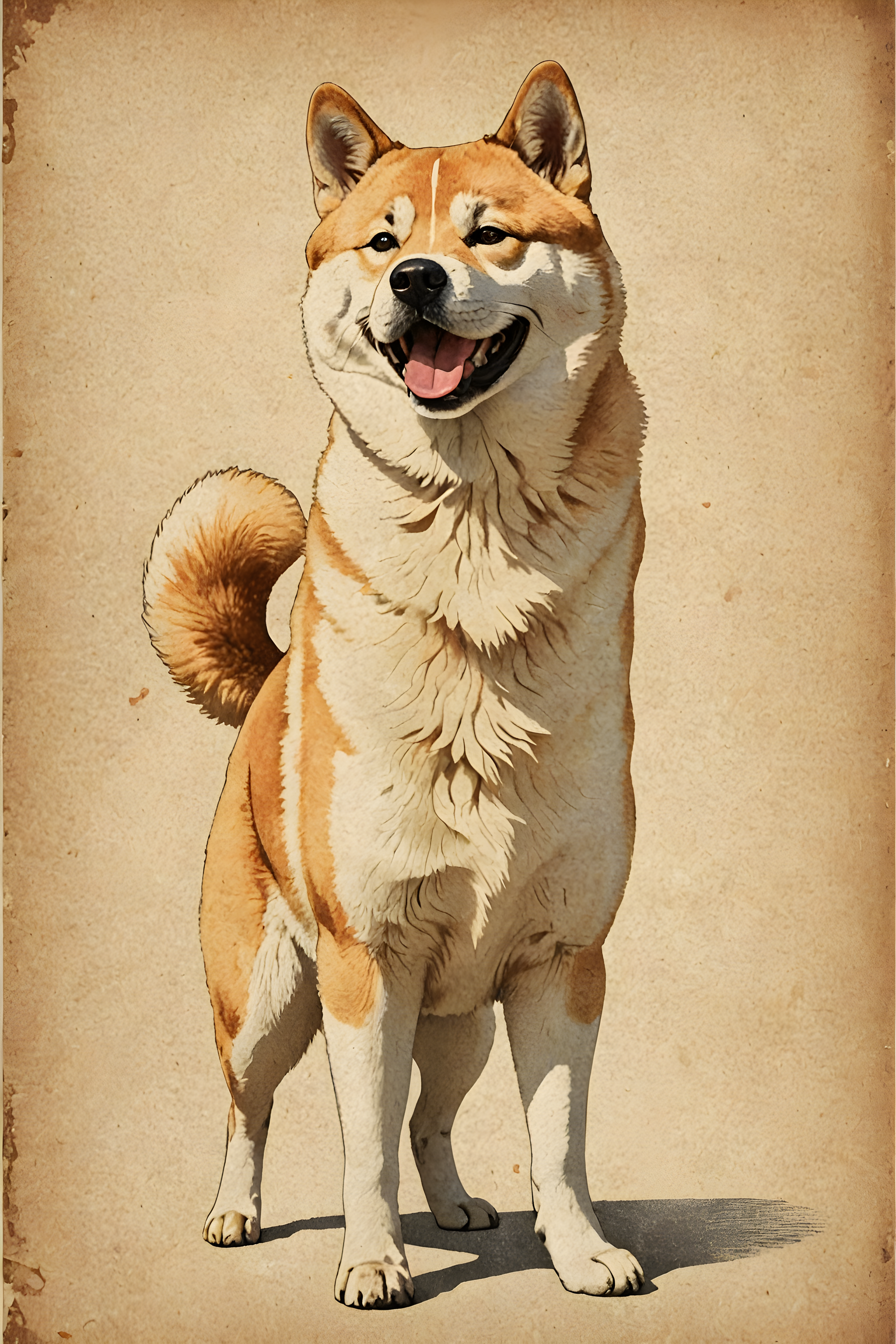 Akita — Vintage Poster (Happy)