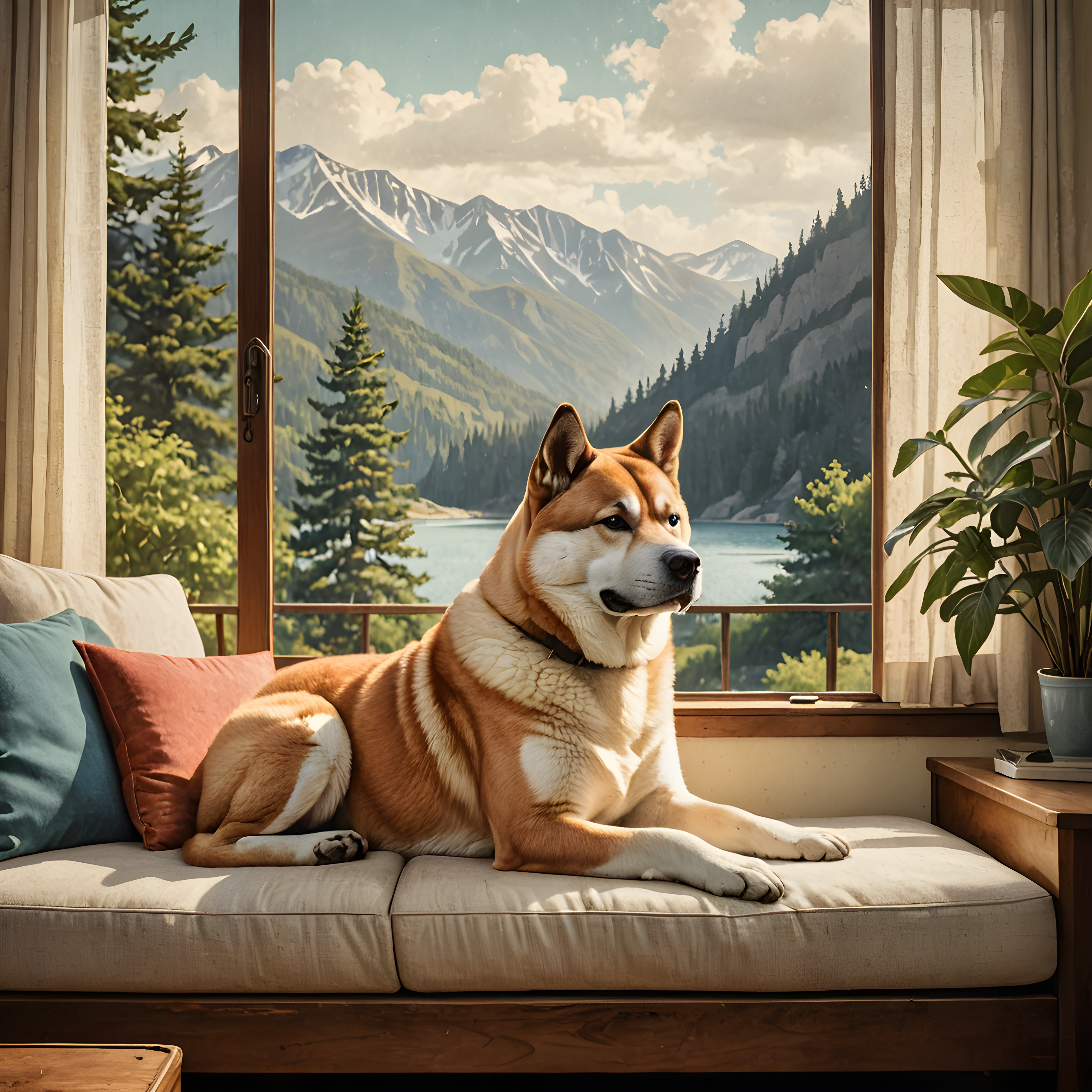 Akita — Vintage Poster (Lifestyle)