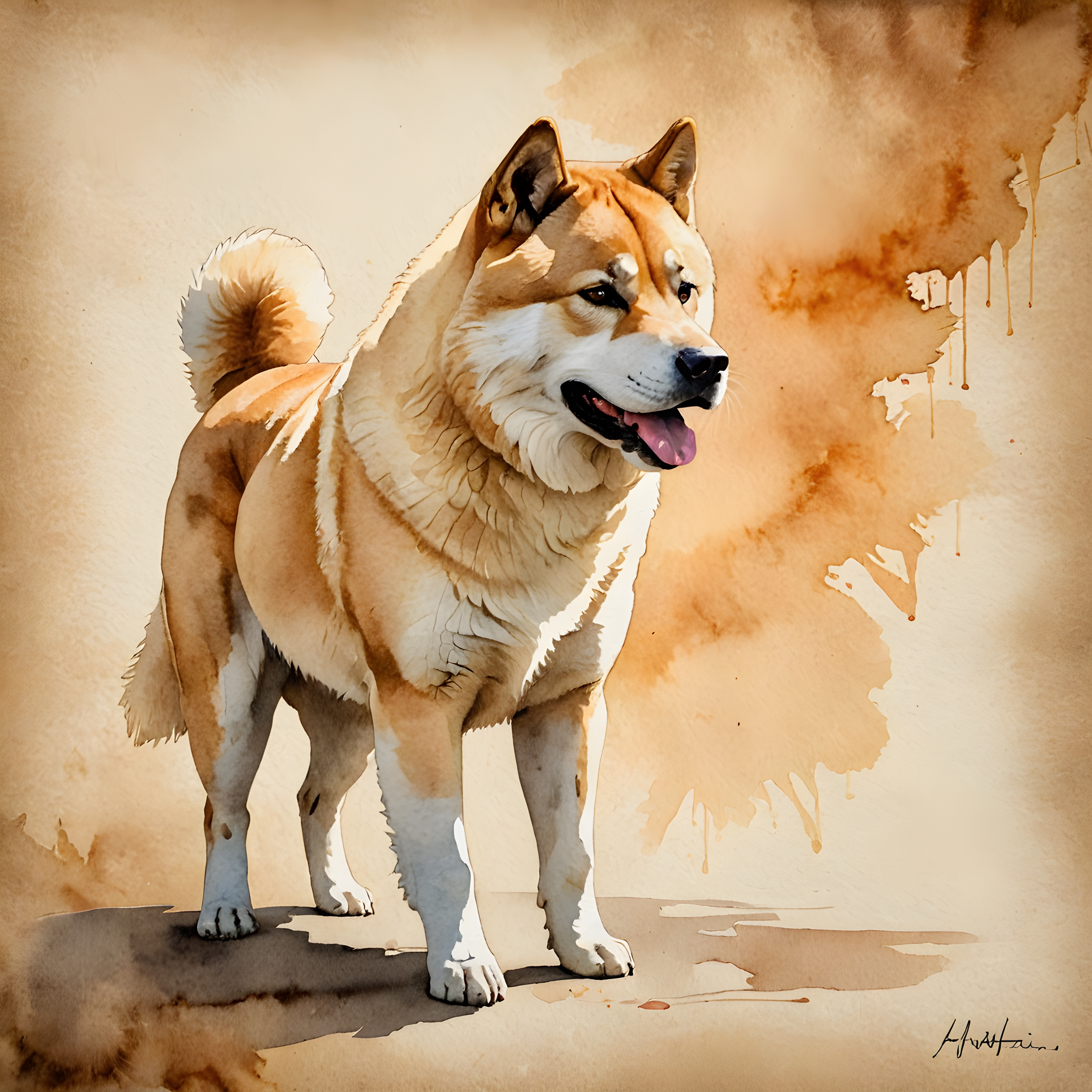 Akita — Watercolor (Motivational)