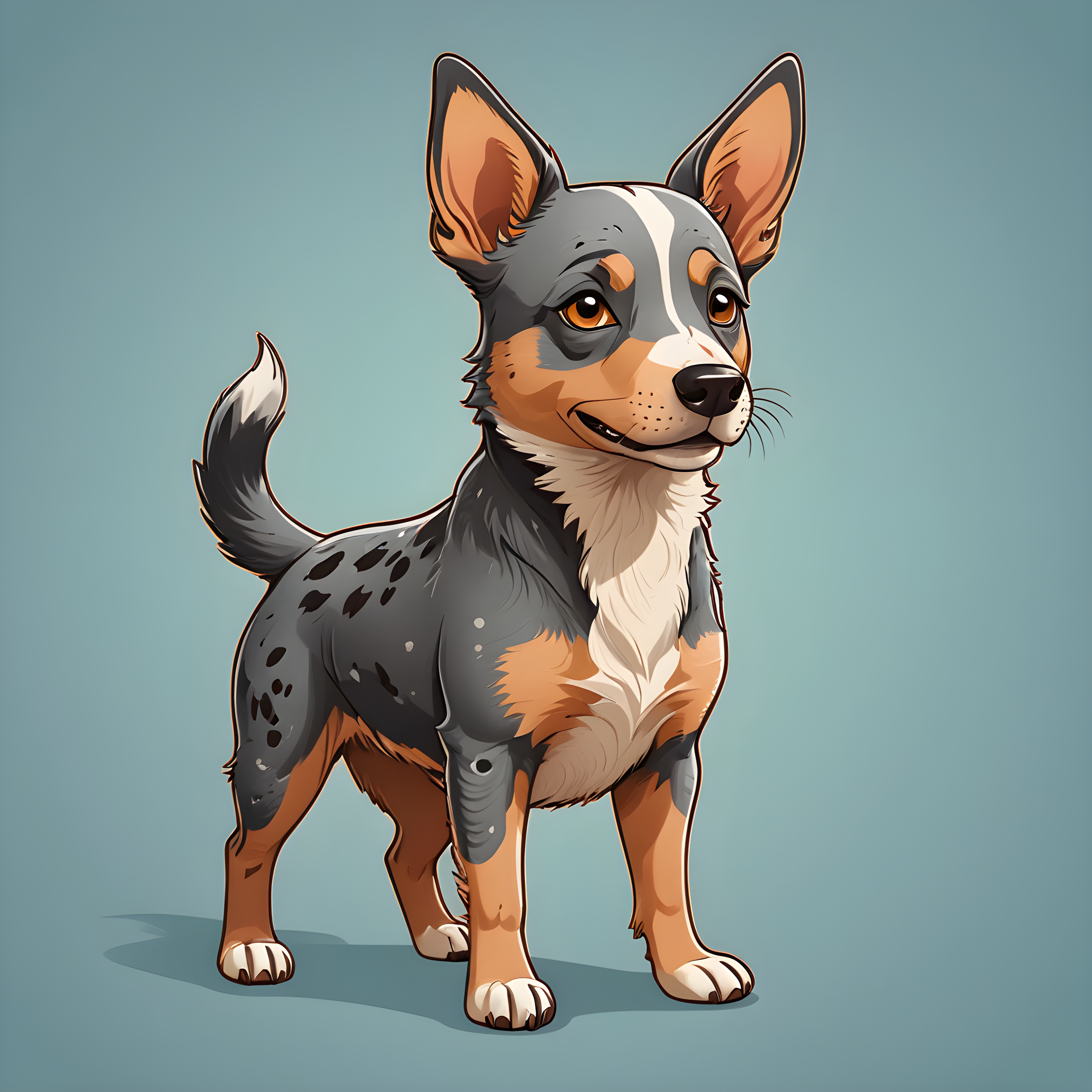 Australian Cattle Dog — Cartoon / Kawaii (Emotional)