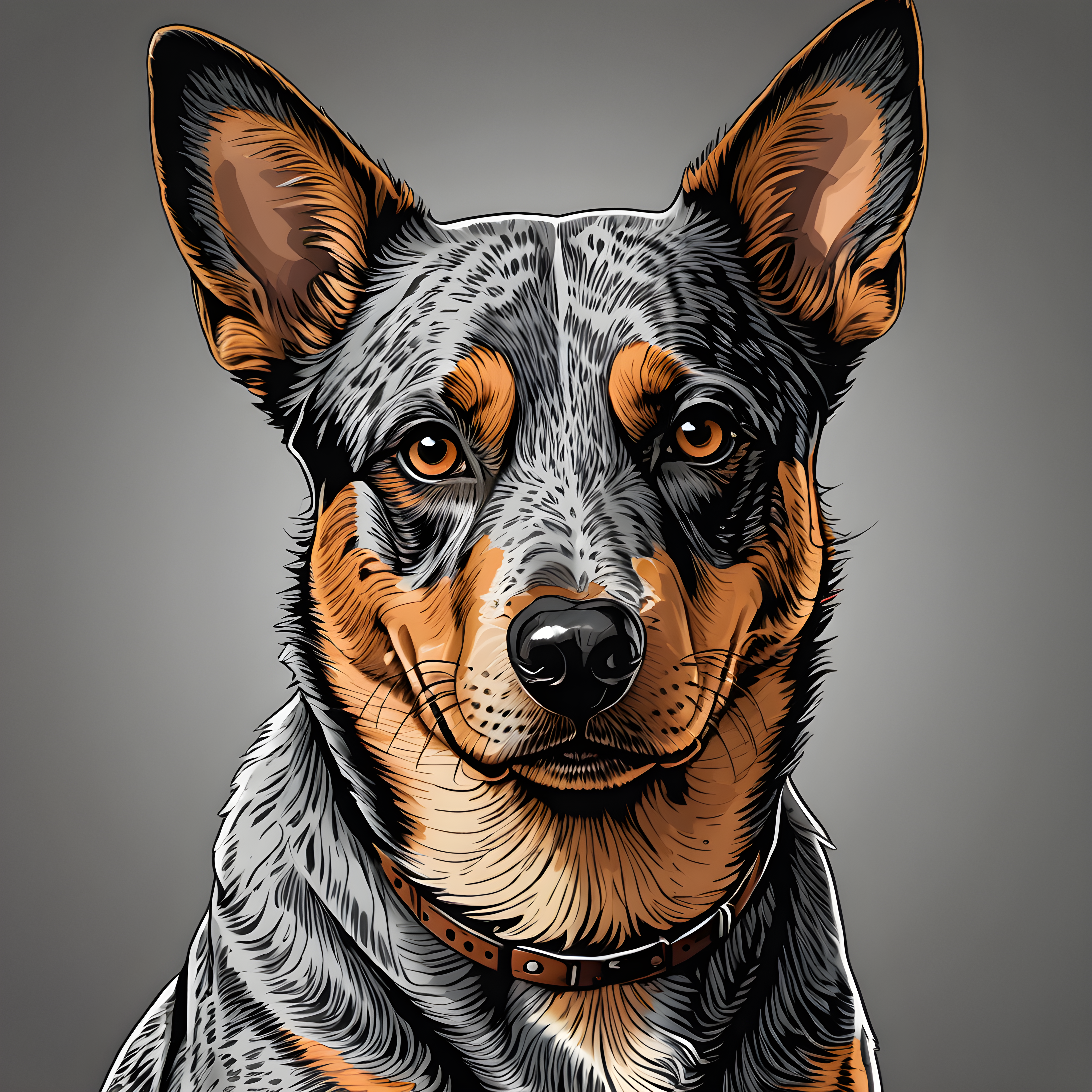Australian Cattle Dog — Line Art (Savage)