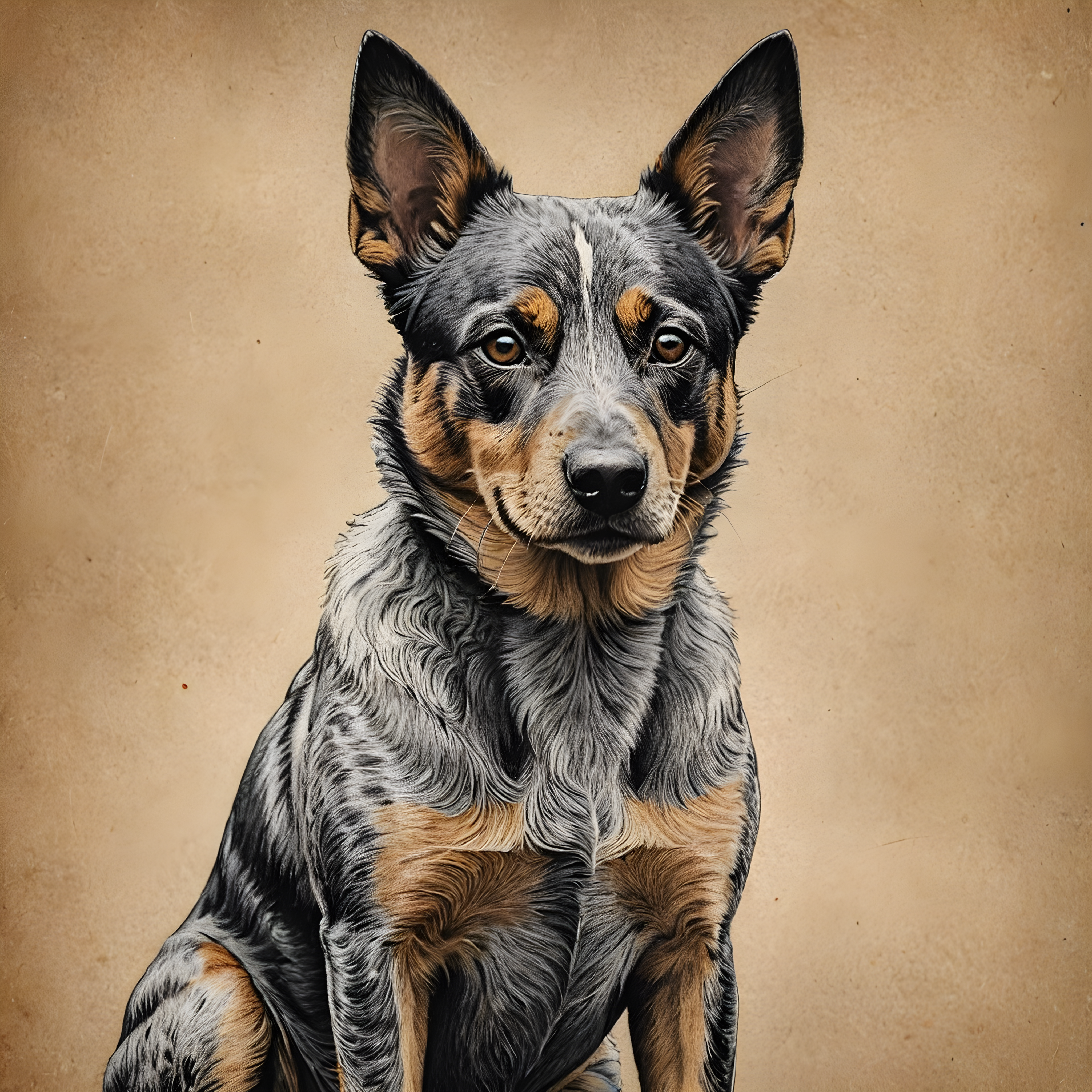 Australian Cattle Dog — Pencil Sketch (Romantic)