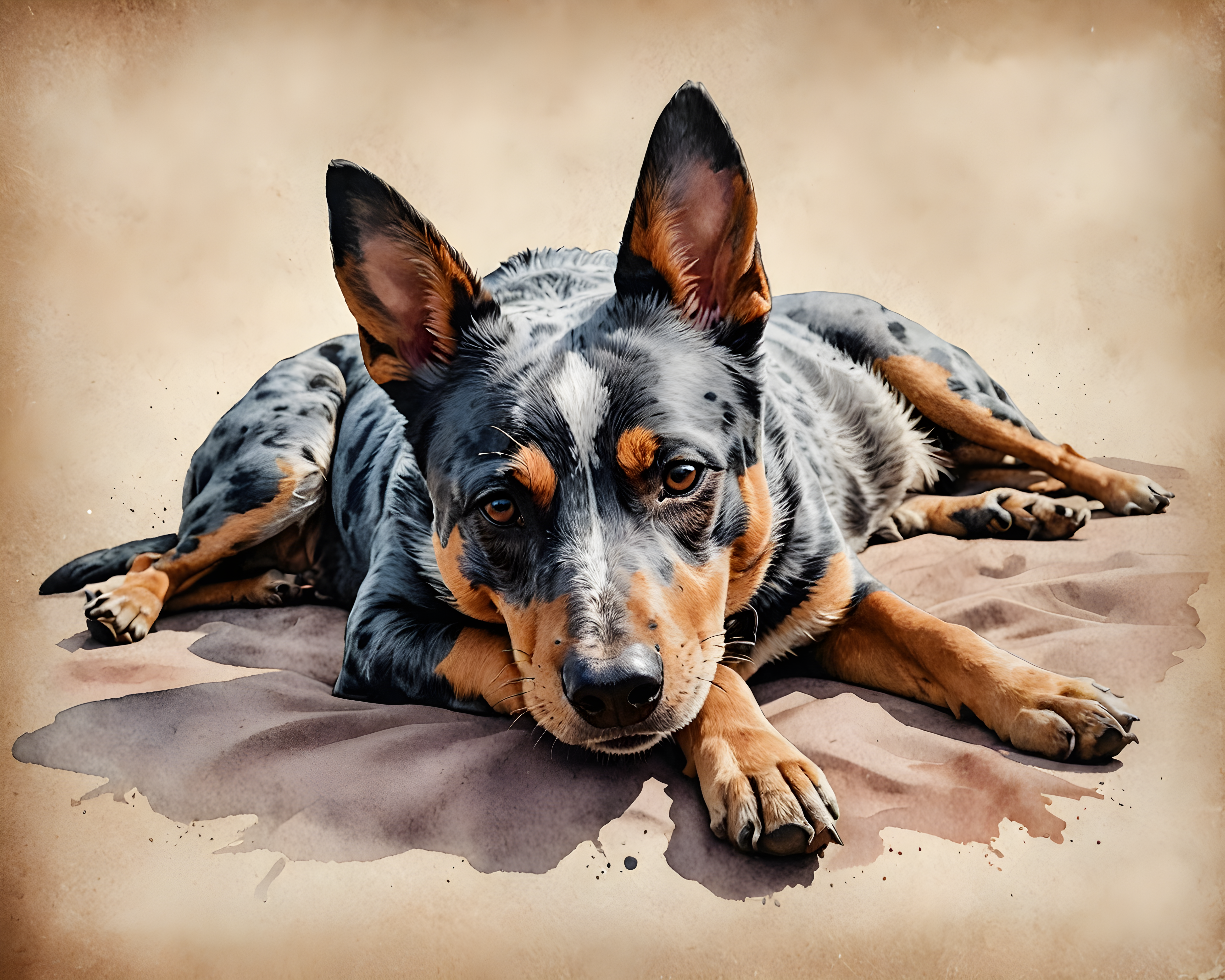 Australian Cattle Dog — Watercolor (Aesthetic)