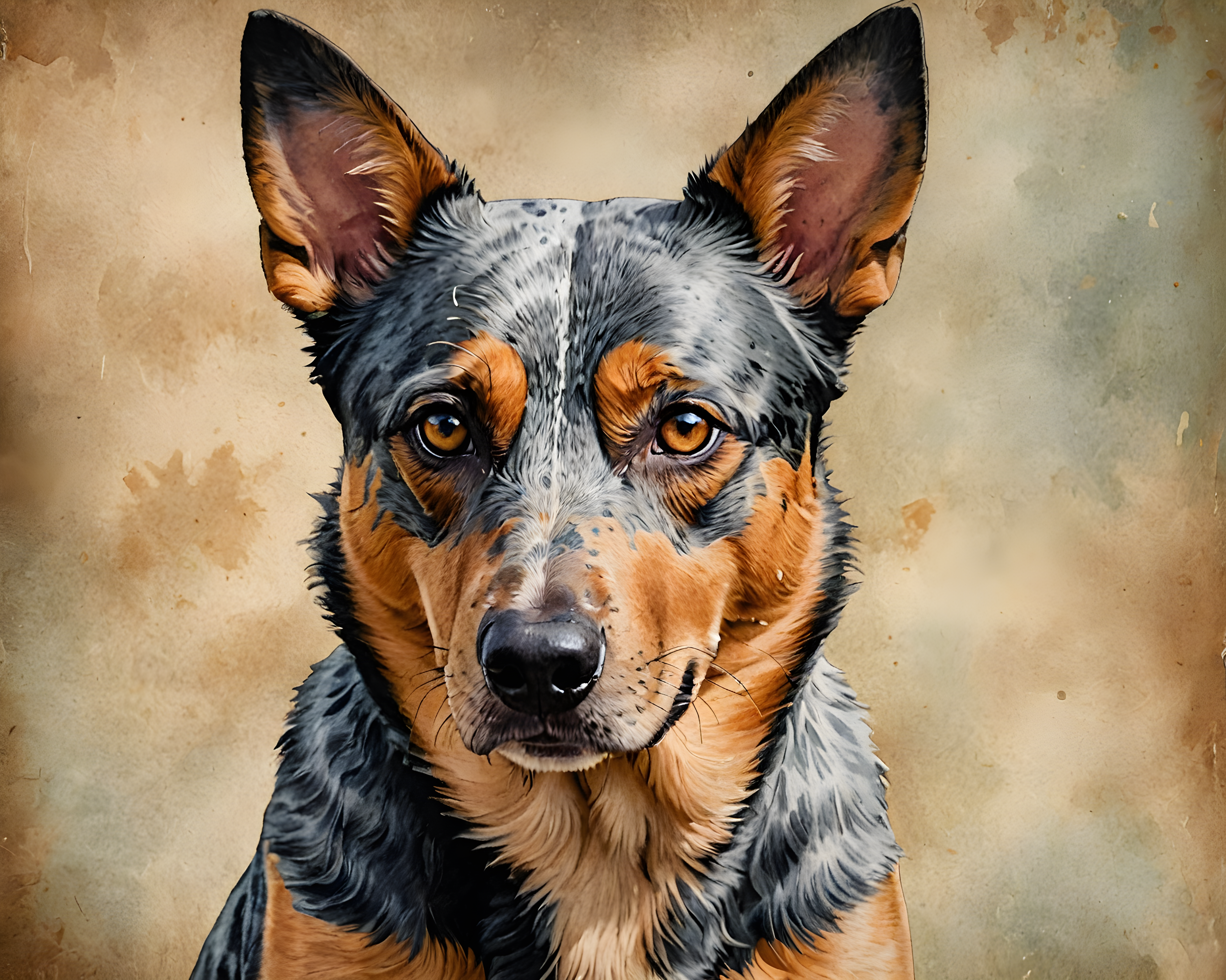 Australian Cattle Dog — Watercolor (Emotional)