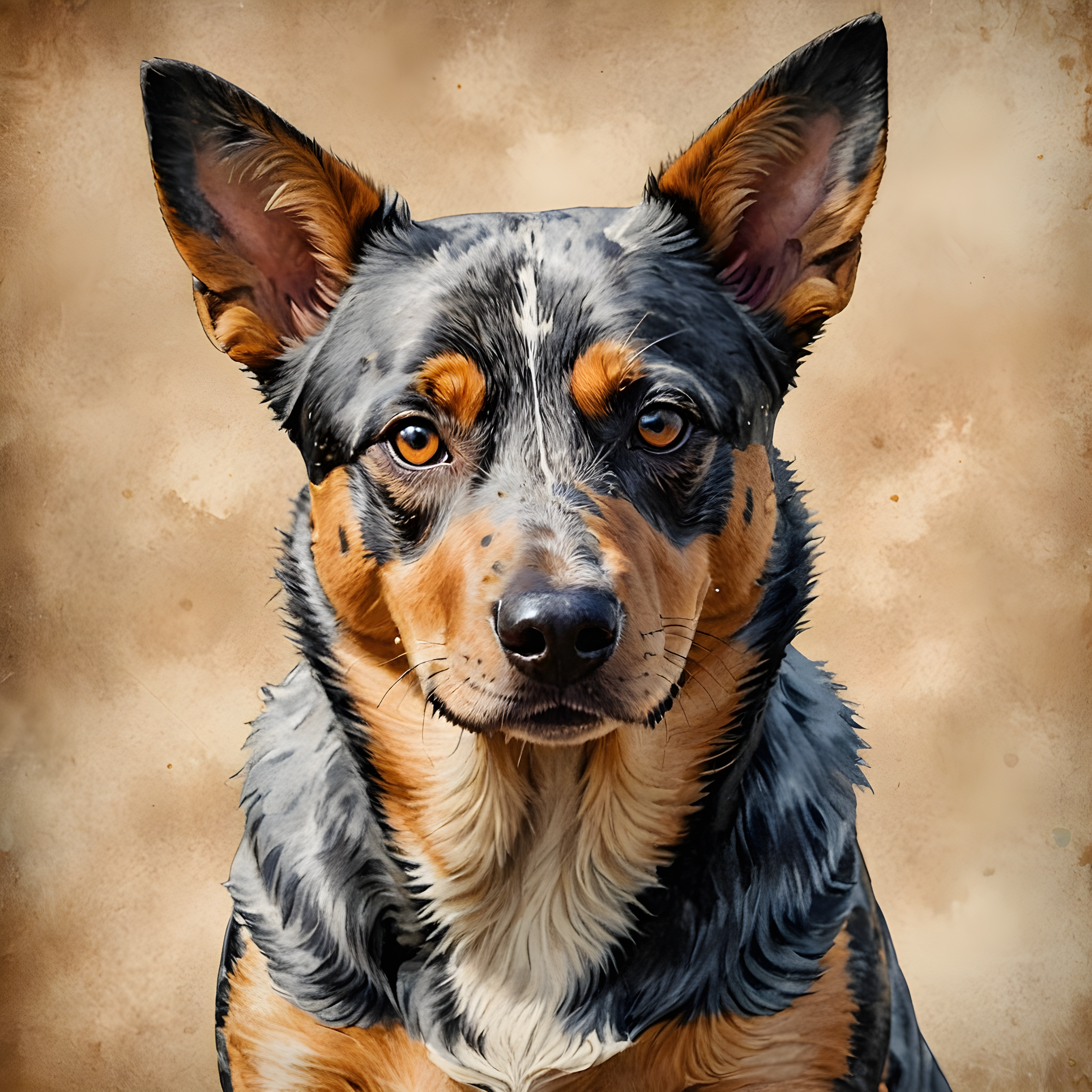 Australian Cattle Dog — Watercolor (Emotional)