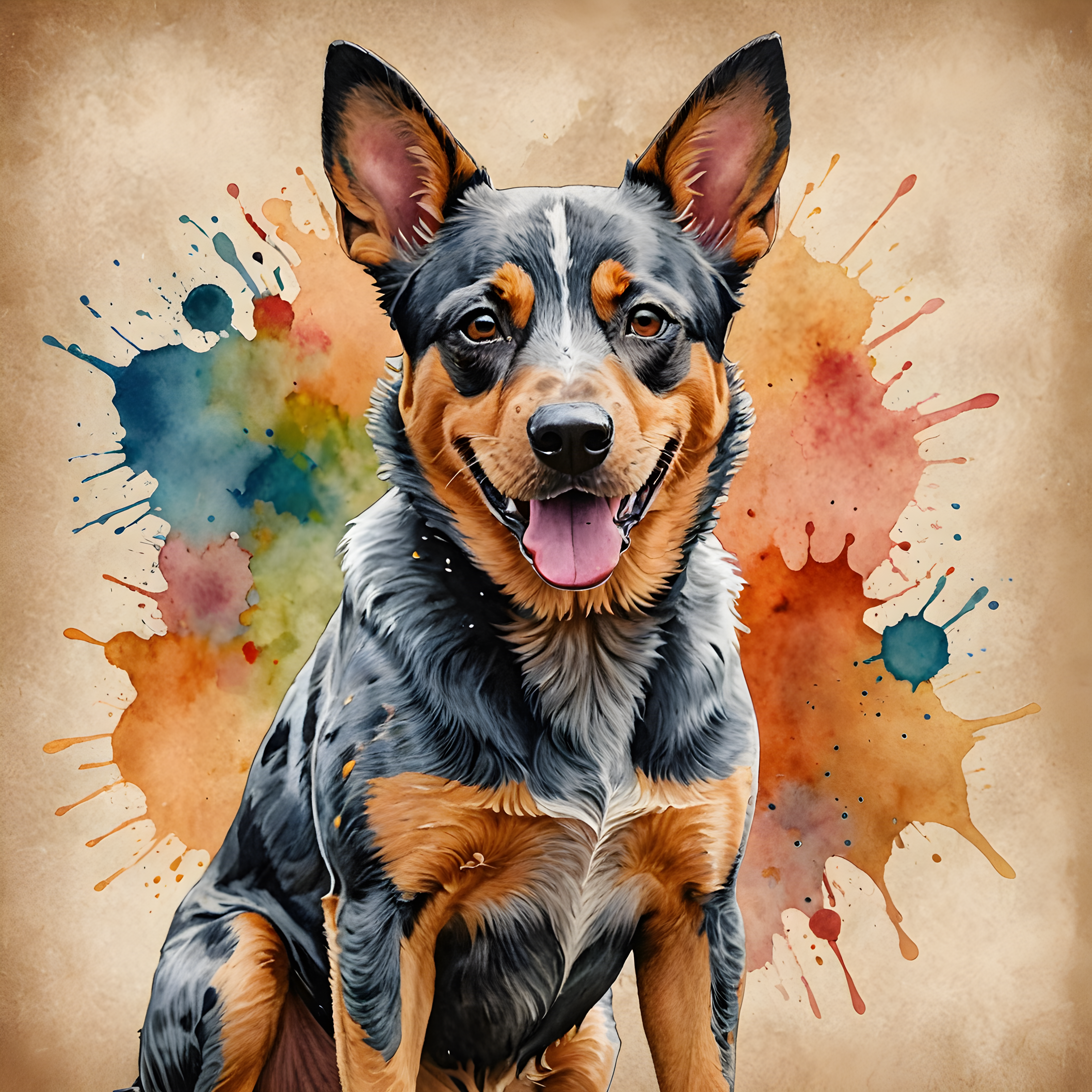 Australian Cattle Dog — Watercolor (Funny)