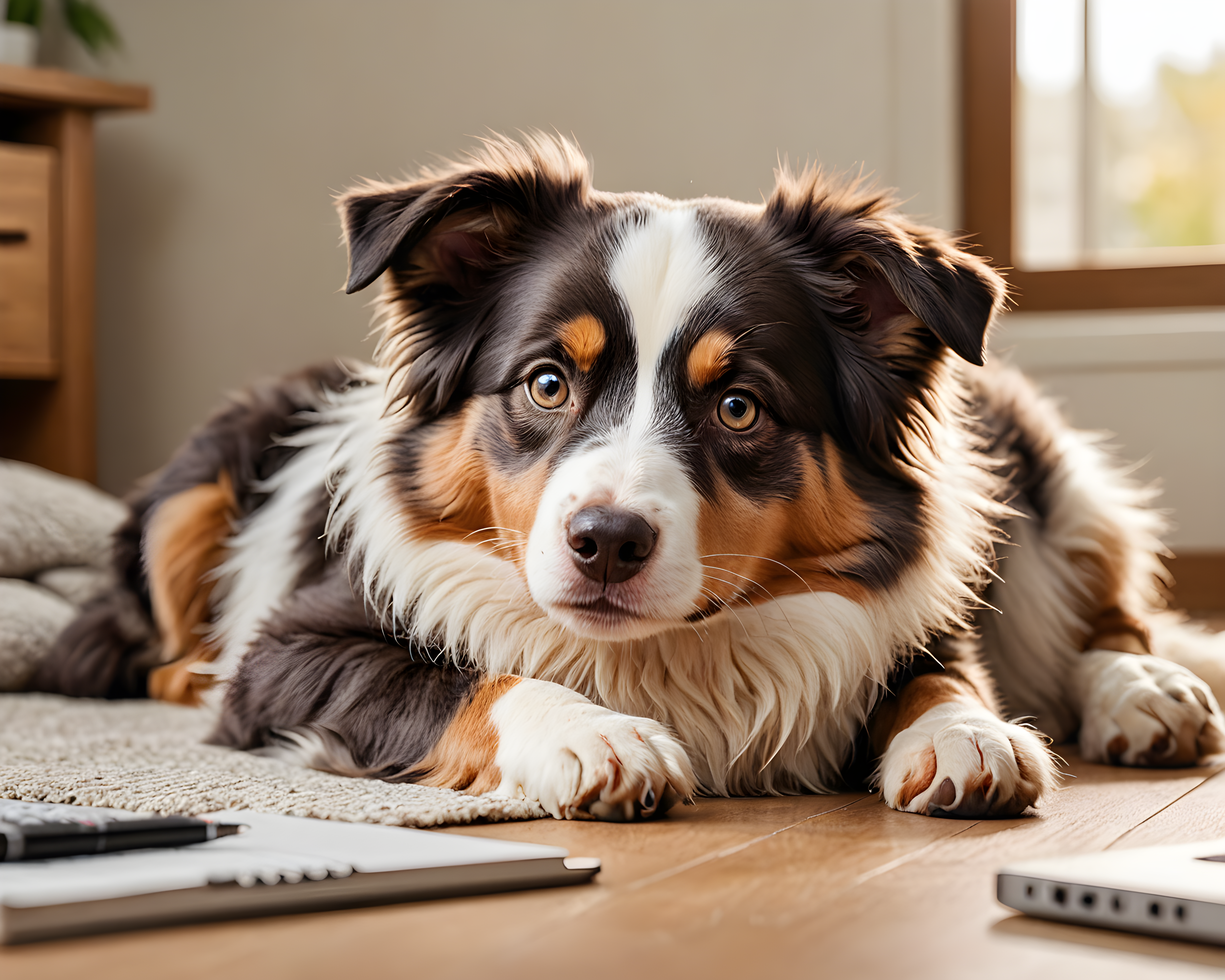 Australian Shepherd — Cartoon / Kawaii (Sleepy)