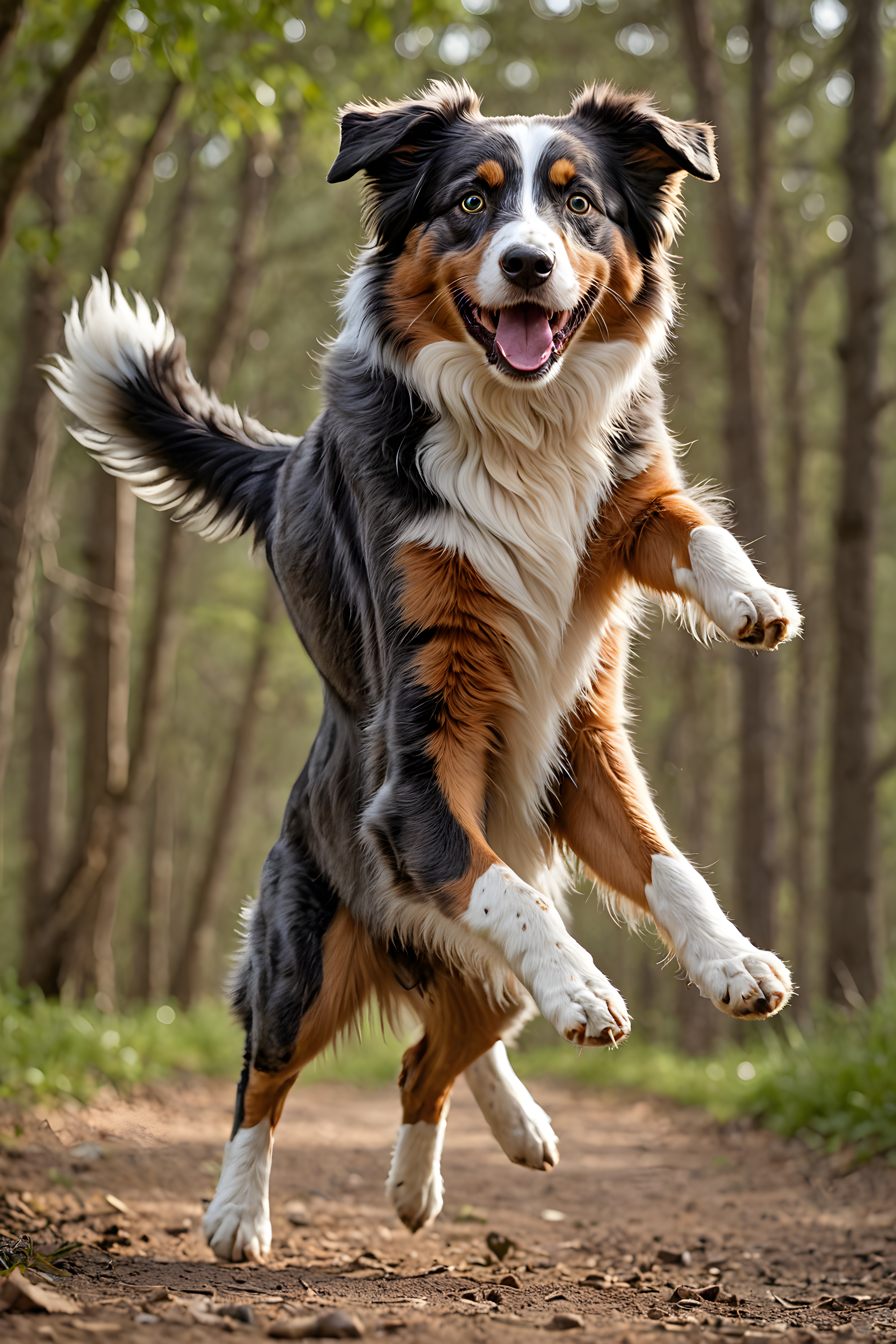 Australian Shepherd — Line Art (Playful)