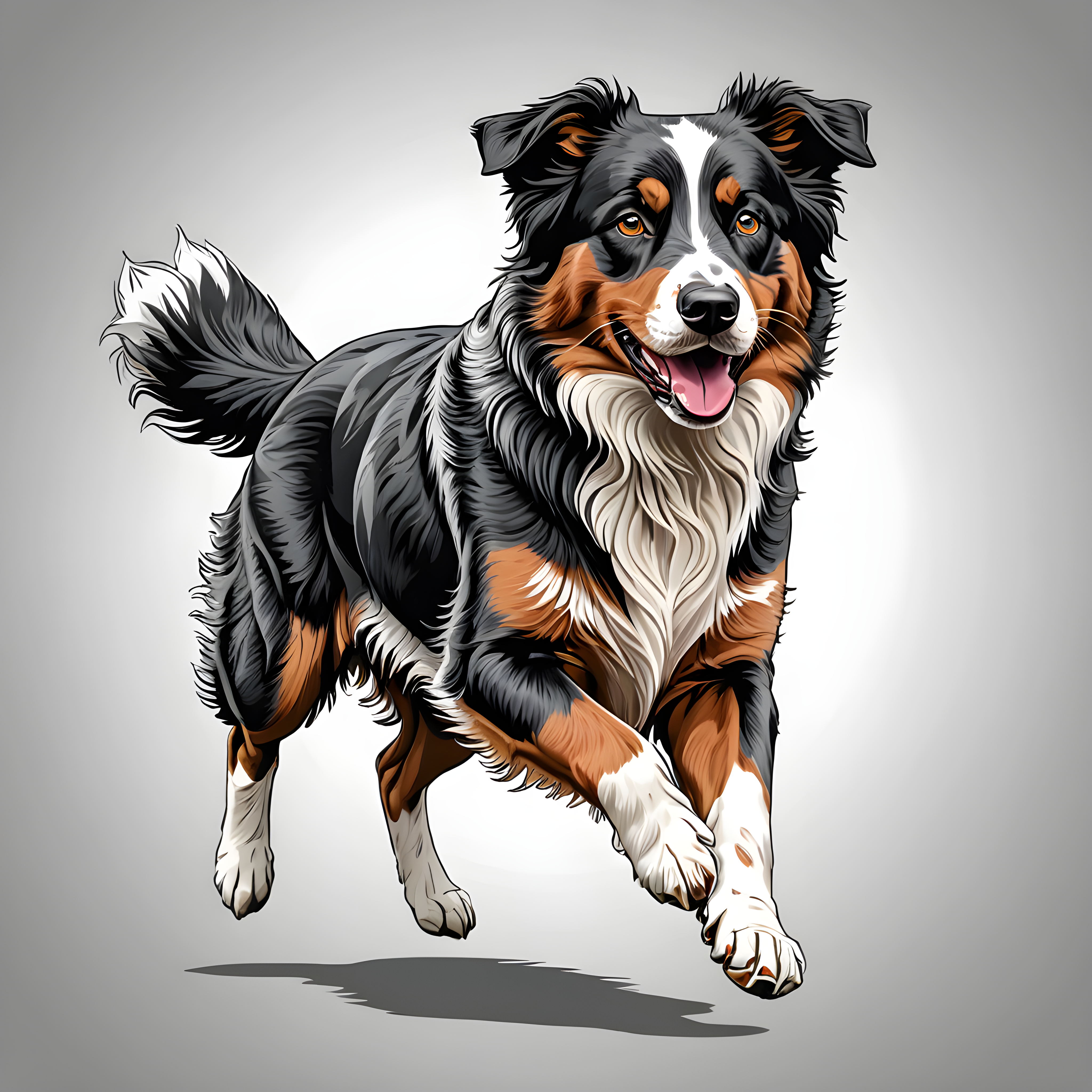 Australian Shepherd — Line Art (Savage)