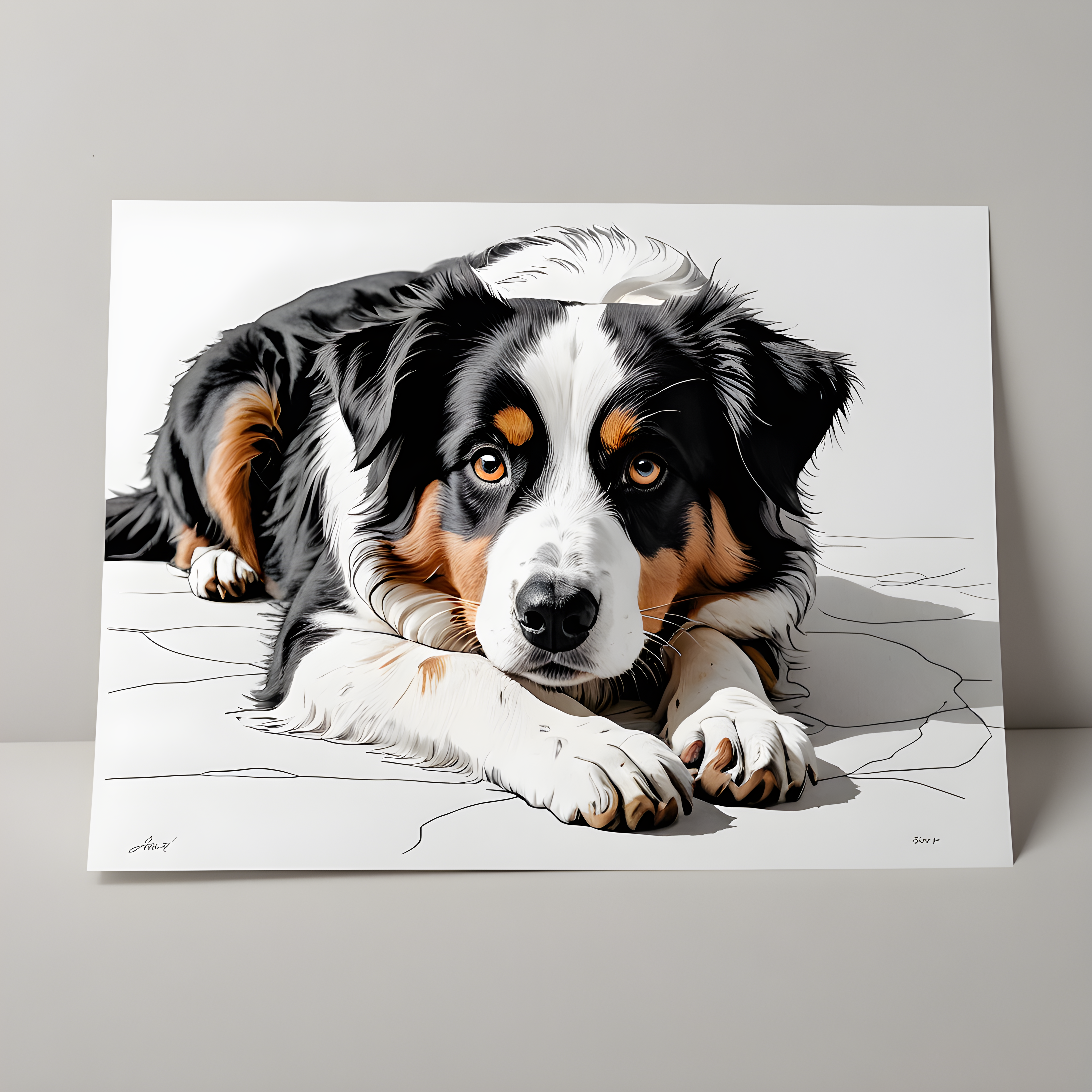 Australian Shepherd — Minimalist Line Art (Aesthetic)