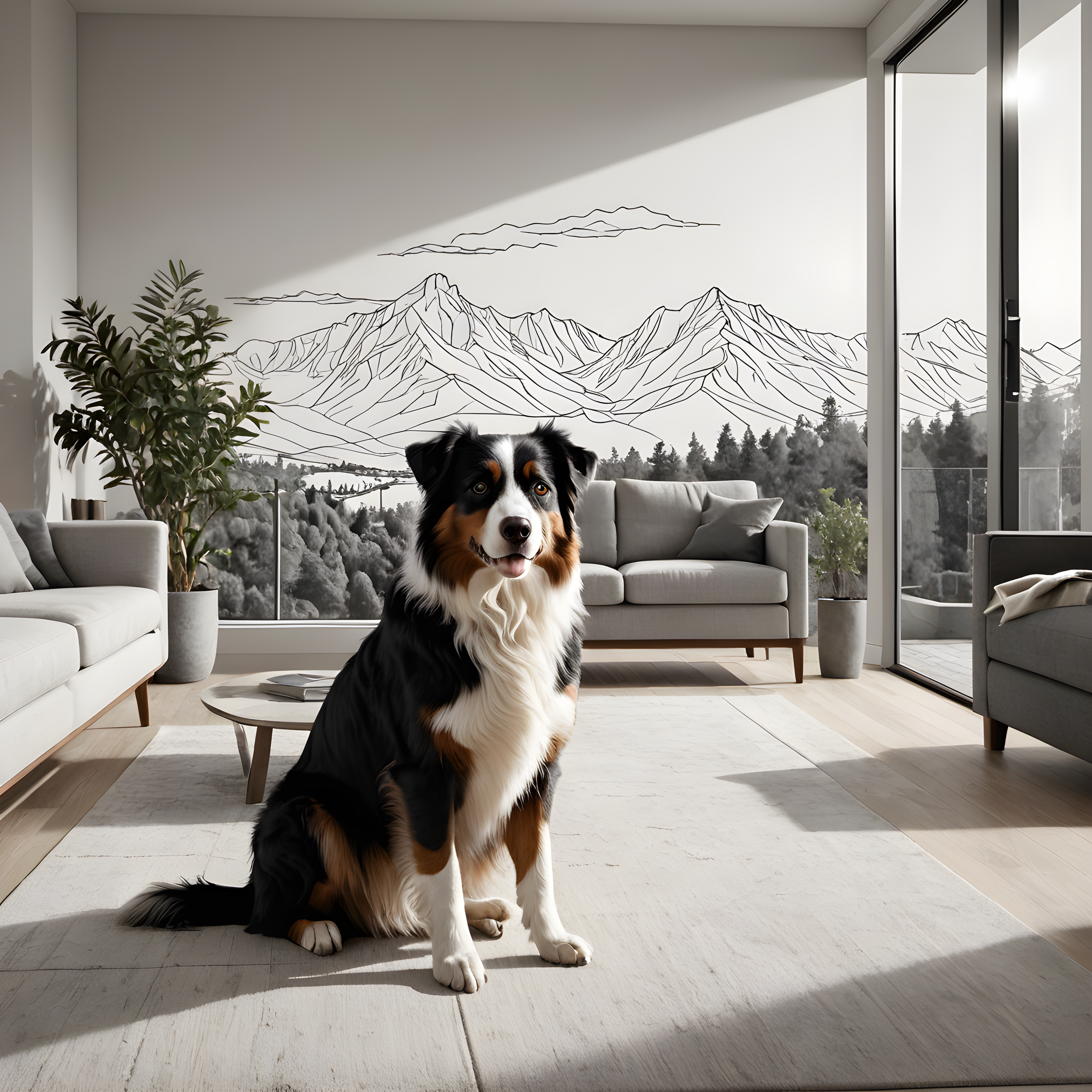 Australian Shepherd — Minimalist Line Art (Motivational)