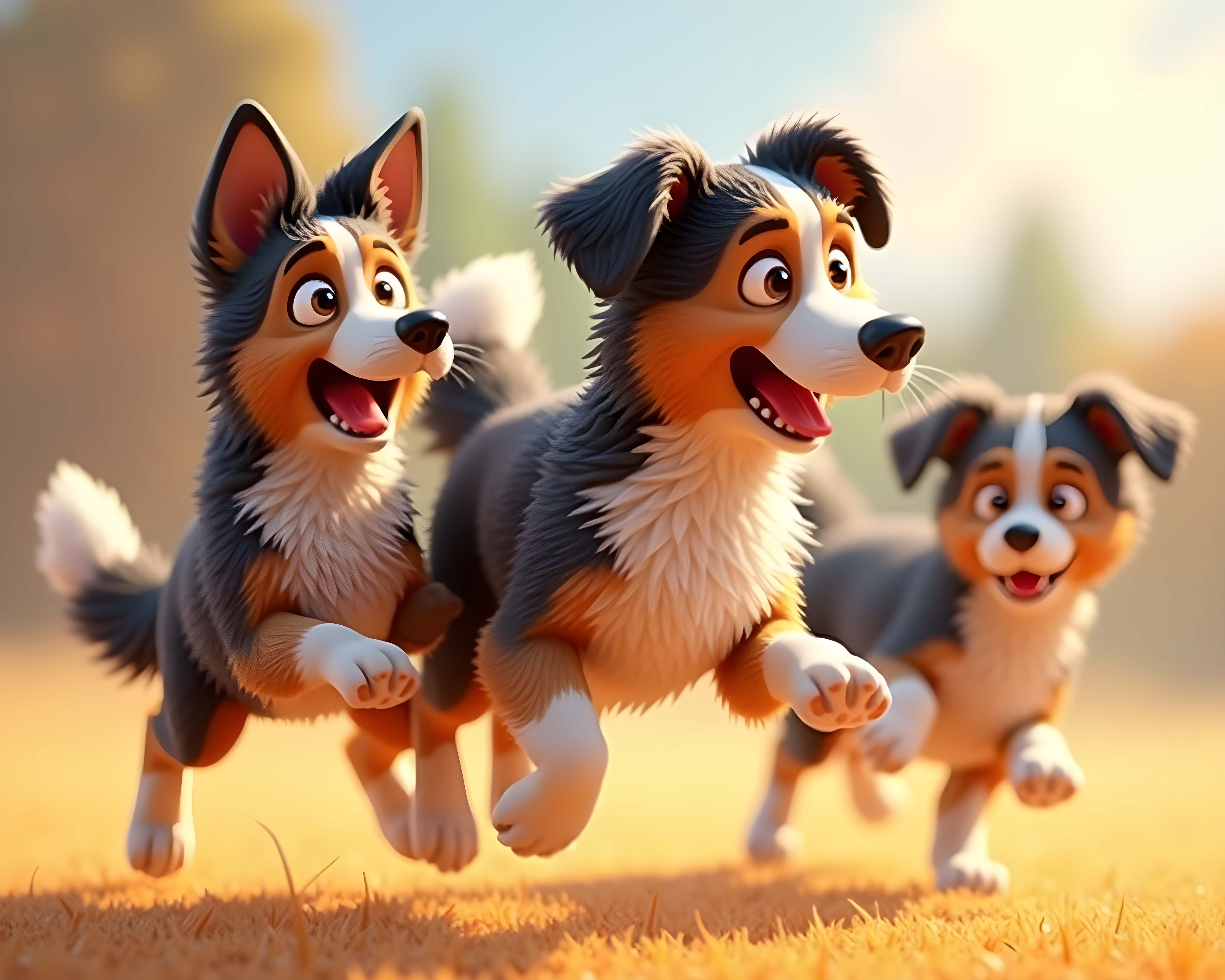 Australian Shepherd — 3D Render (Energetic)