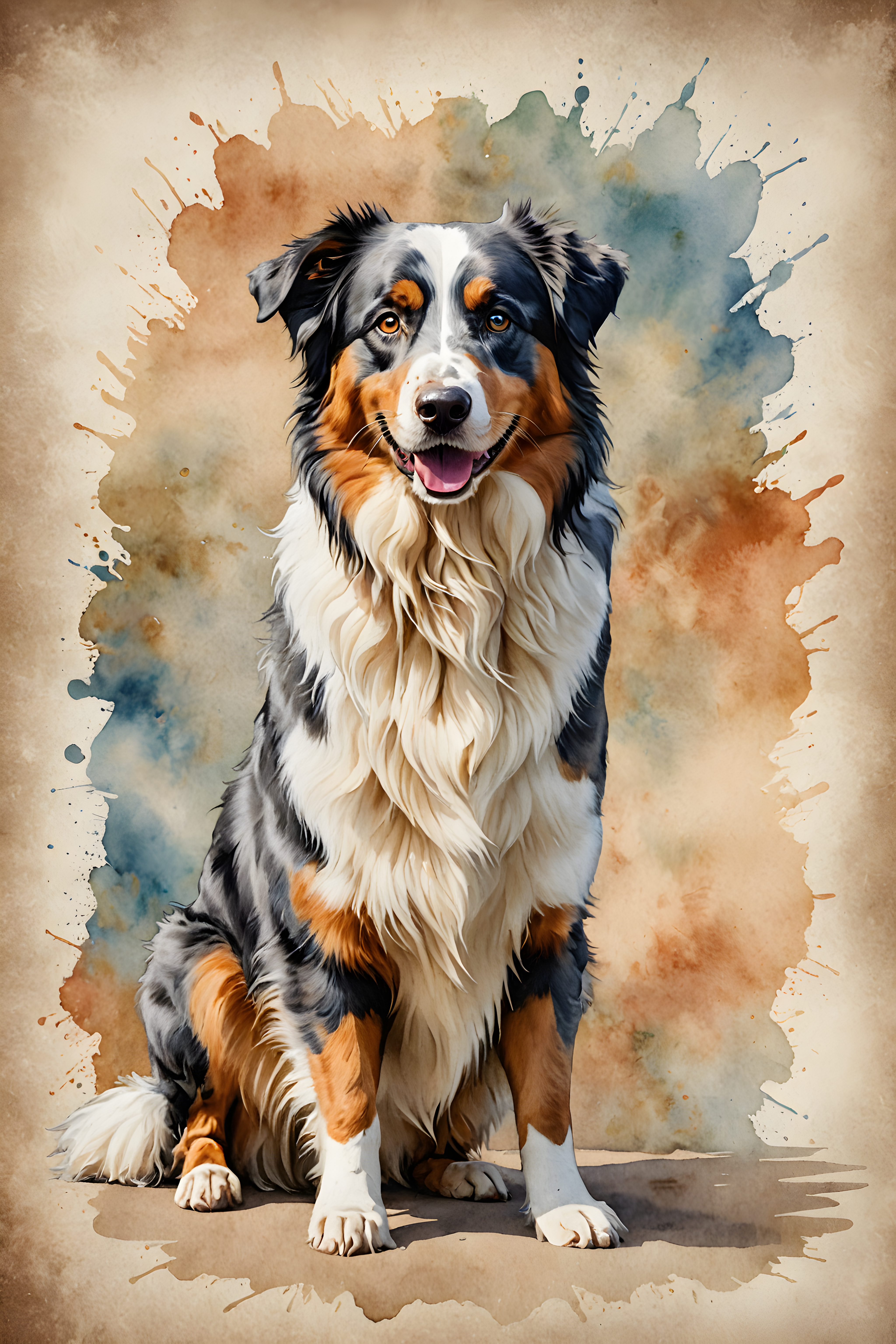 Australian Shepherd — Watercolor (Motivational)