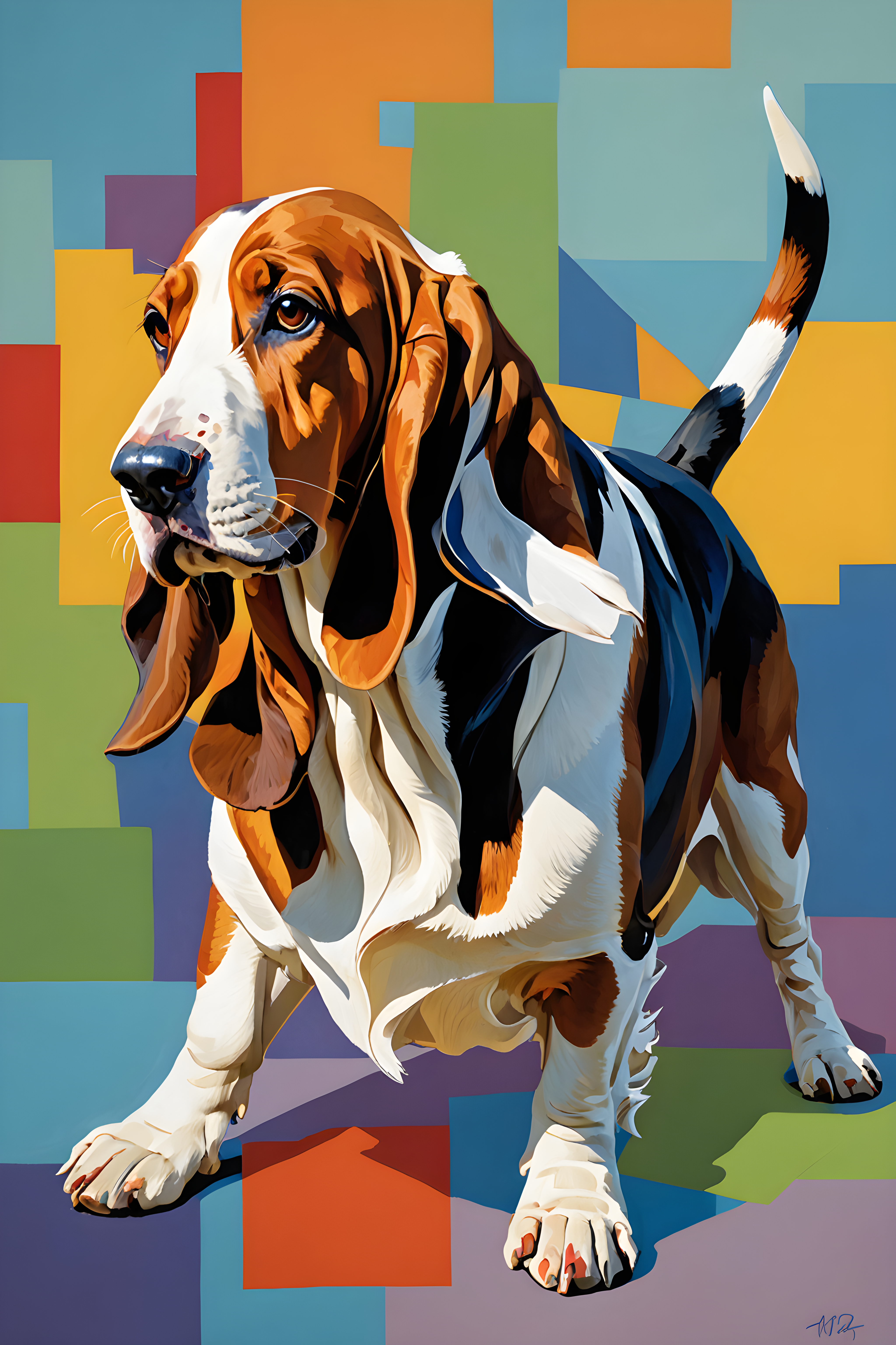 Basset Hound — Abstract (Energetic)