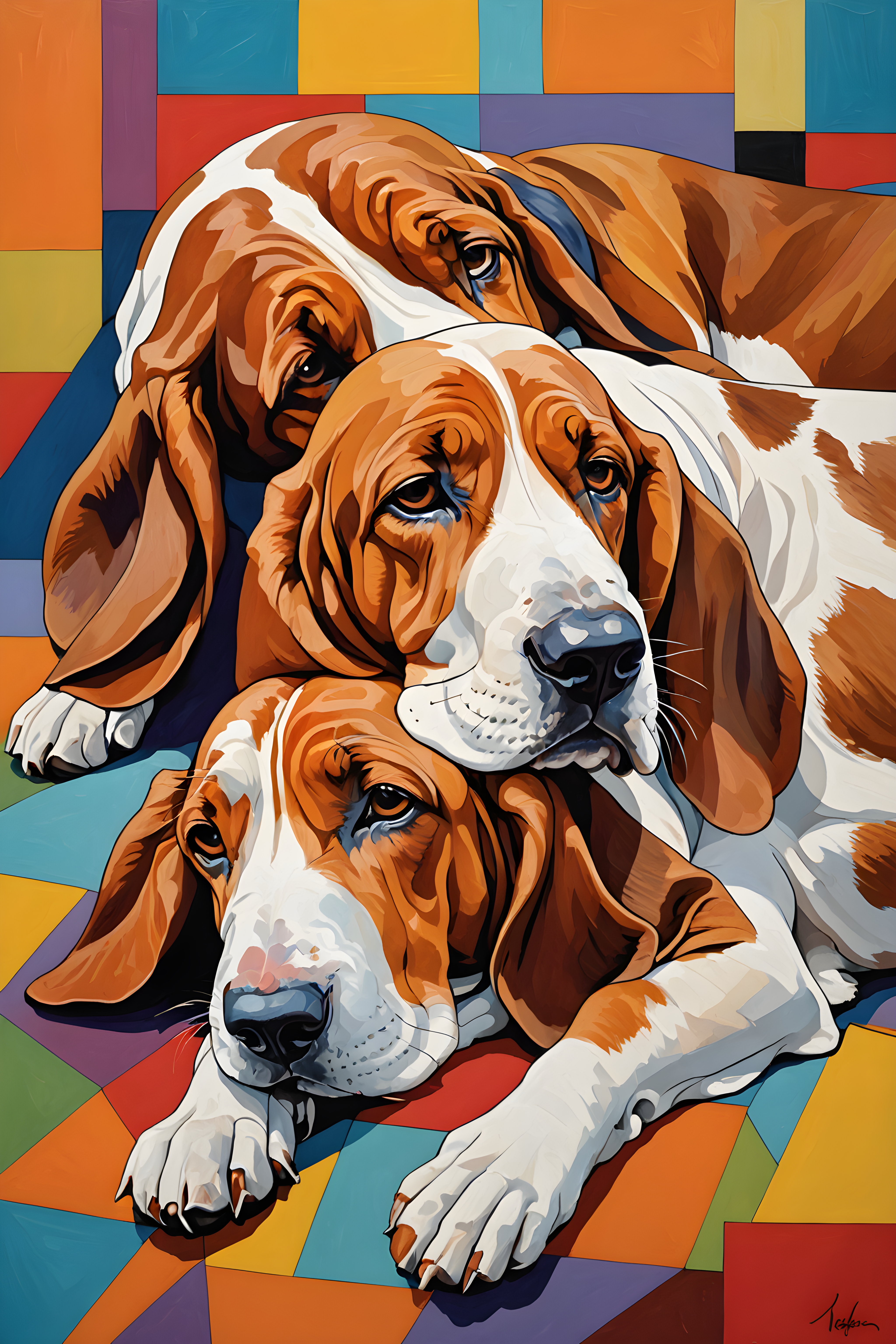 Basset Hound — Abstract (Sleepy)