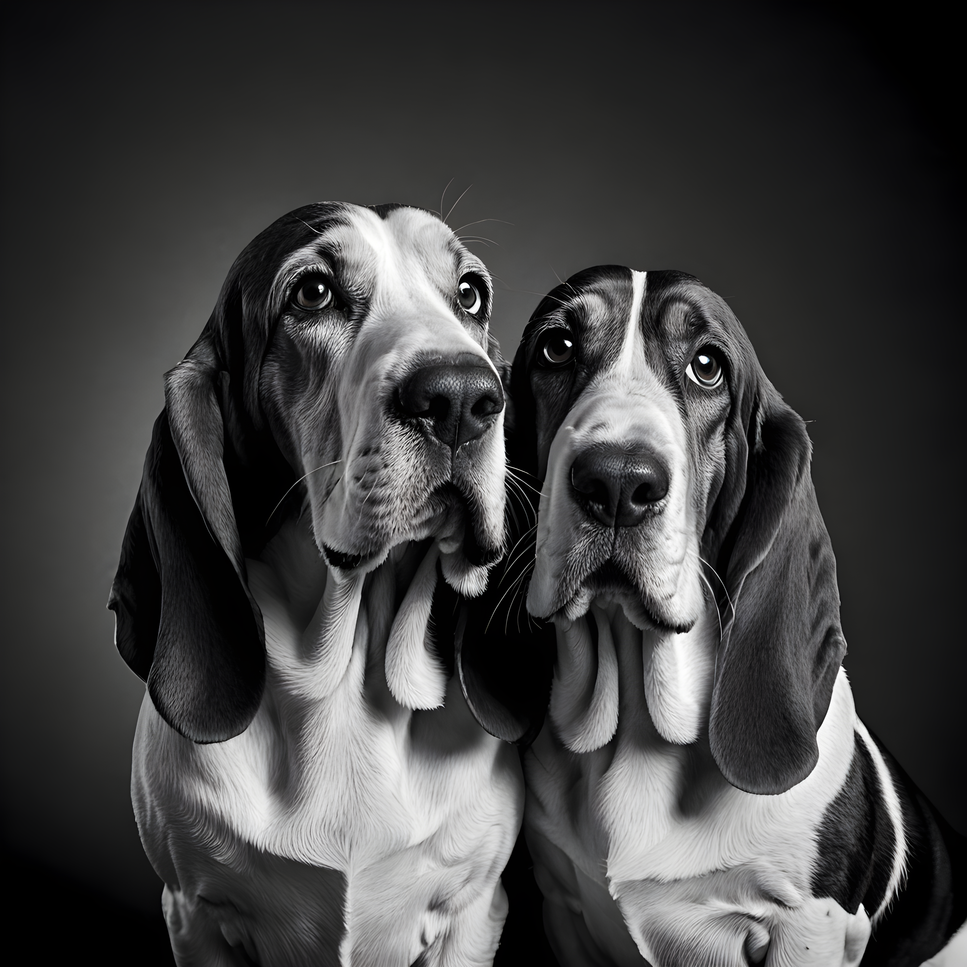 Basset Hound — Black & White (Funny)