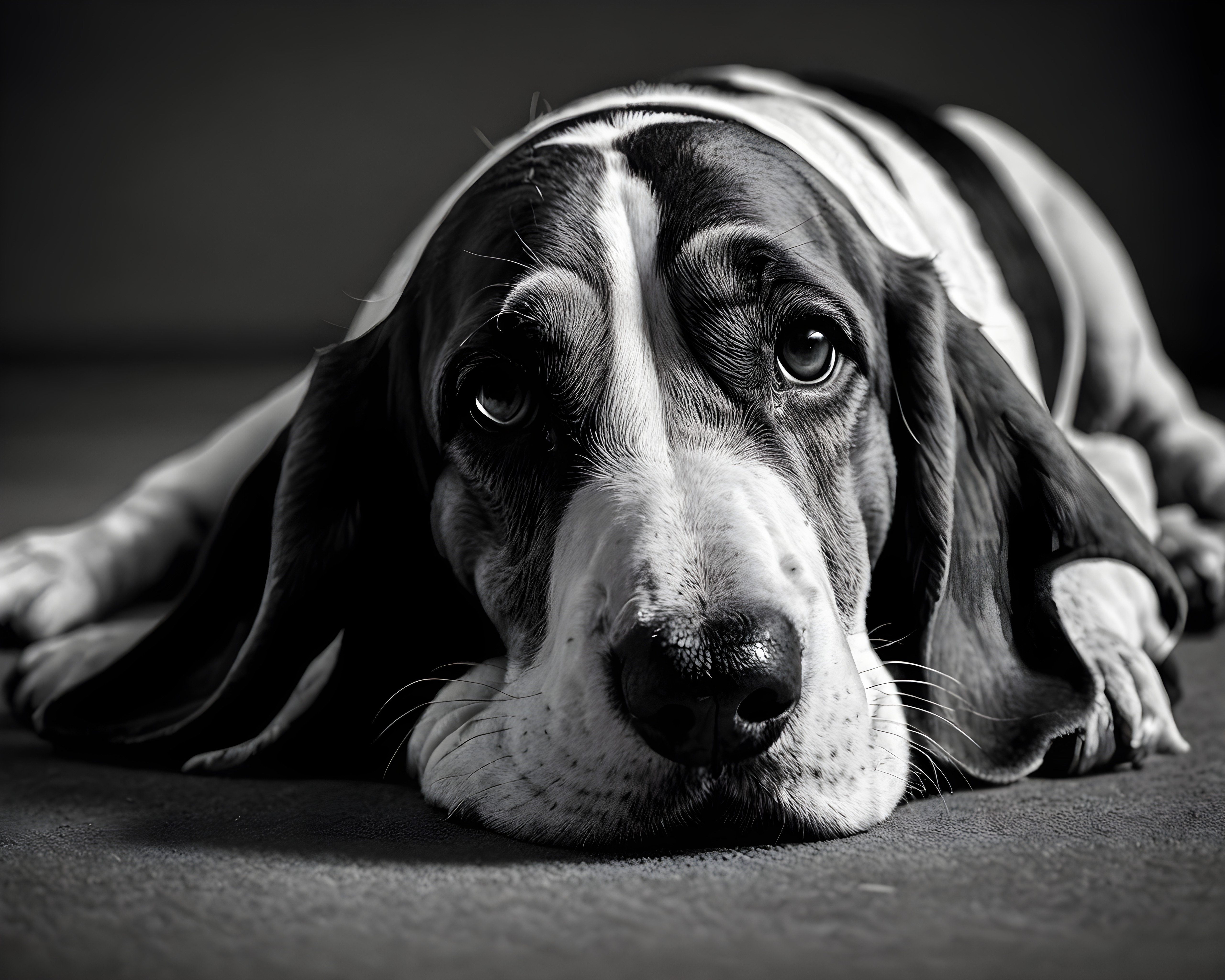Basset Hound — Black & White (Savage)