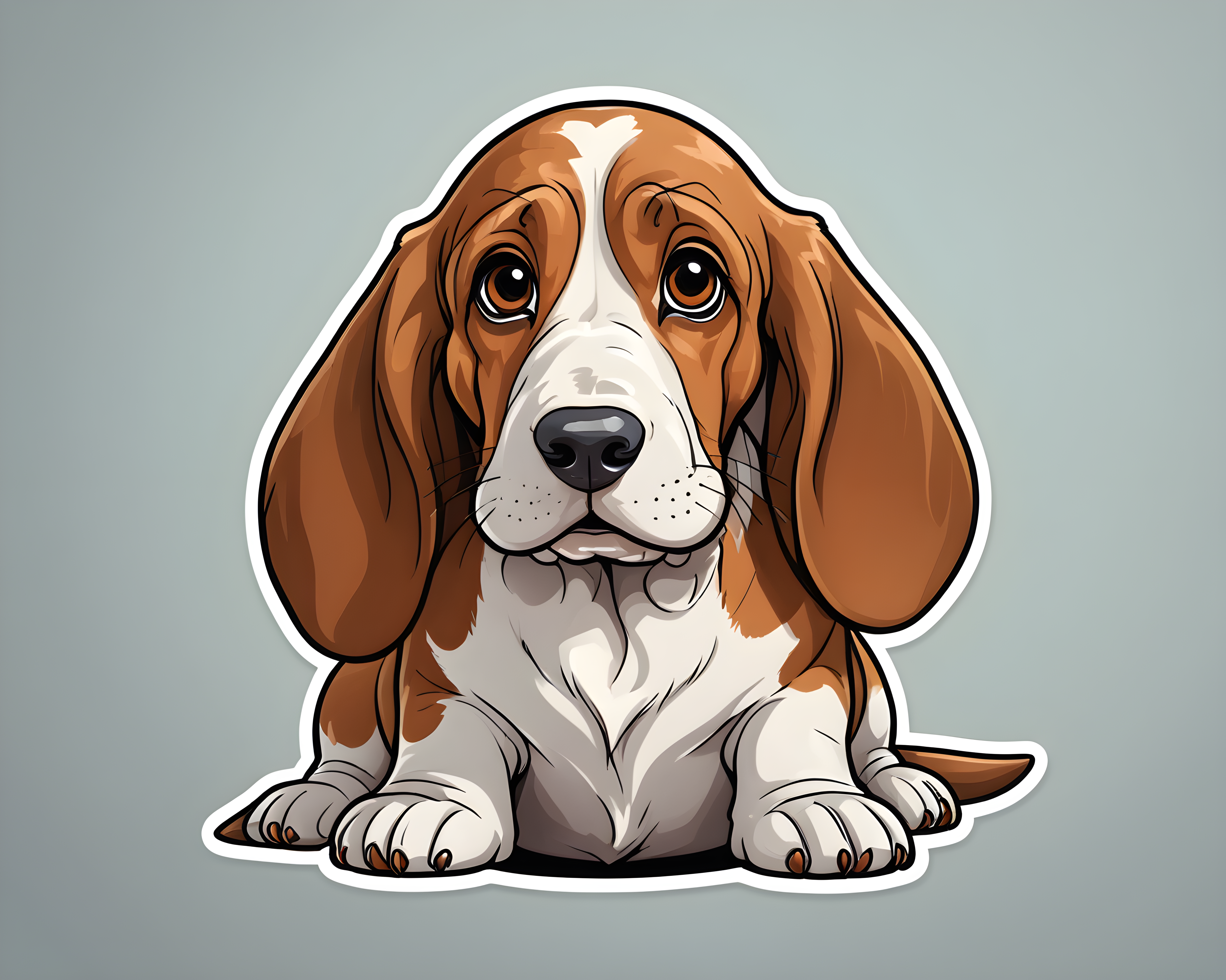 Basset Hound — Cartoon / Kawaii (Playful)