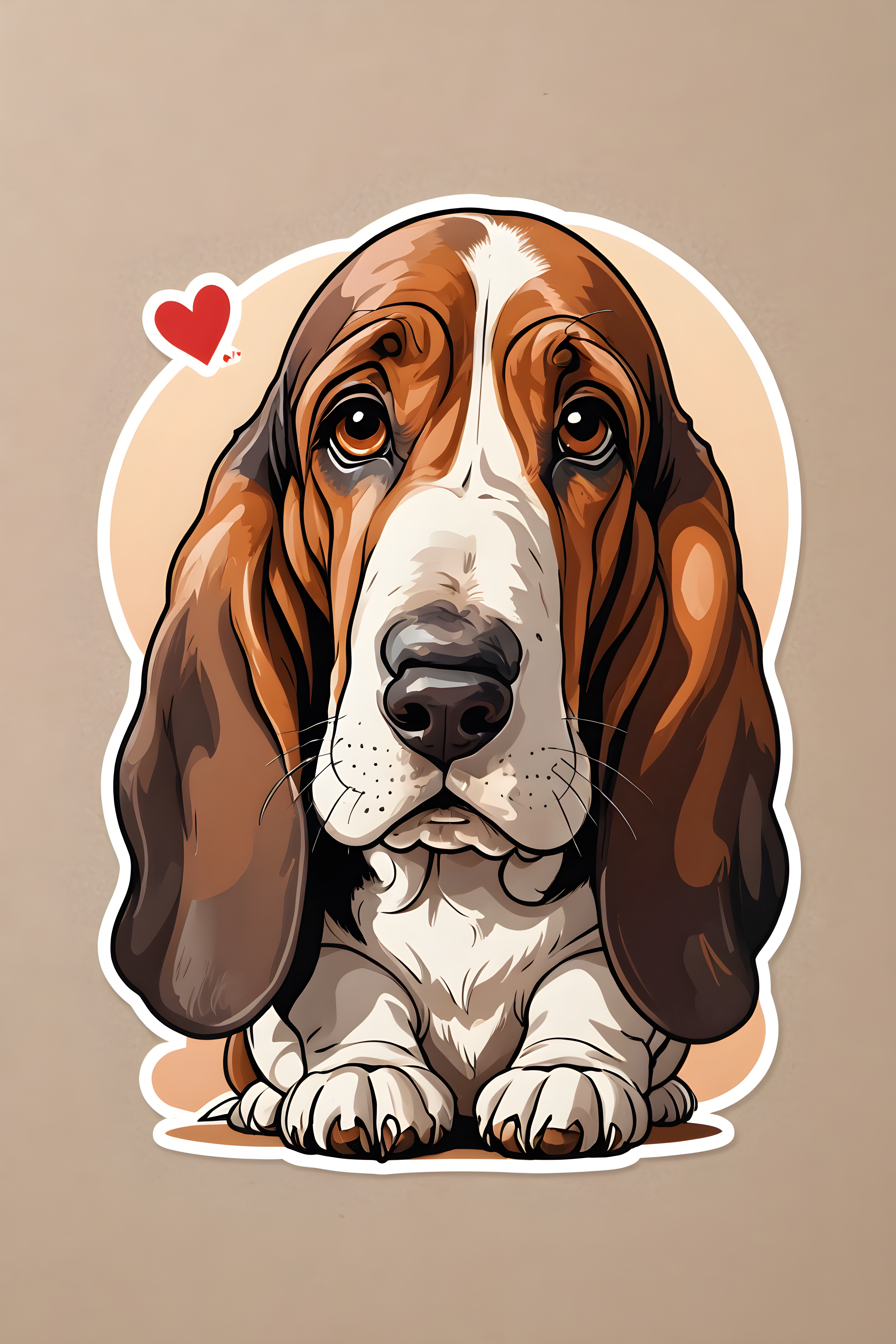 Basset Hound — Cartoon / Kawaii (Romantic)