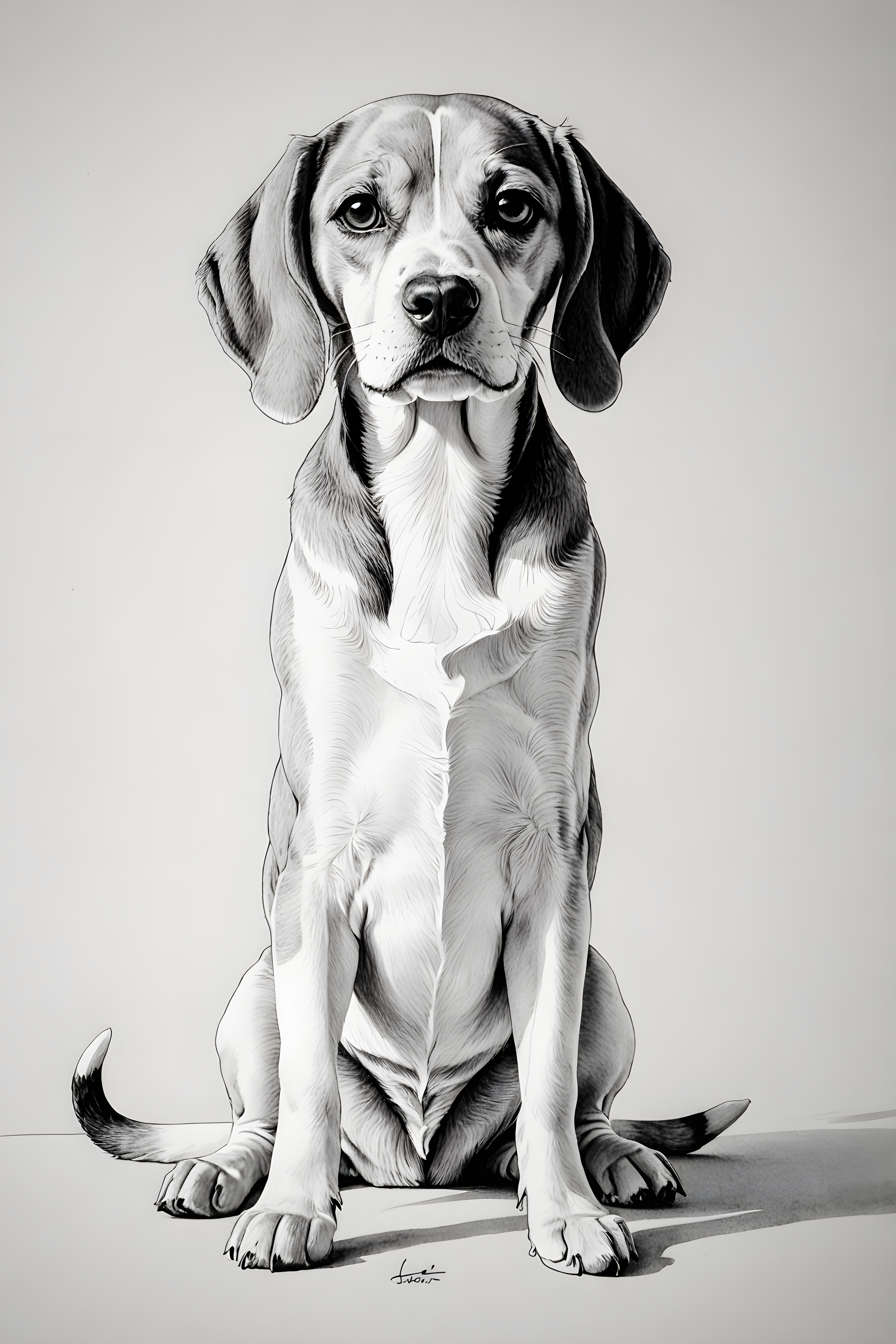 Beagle — Minimalist Line Art (Playful)
