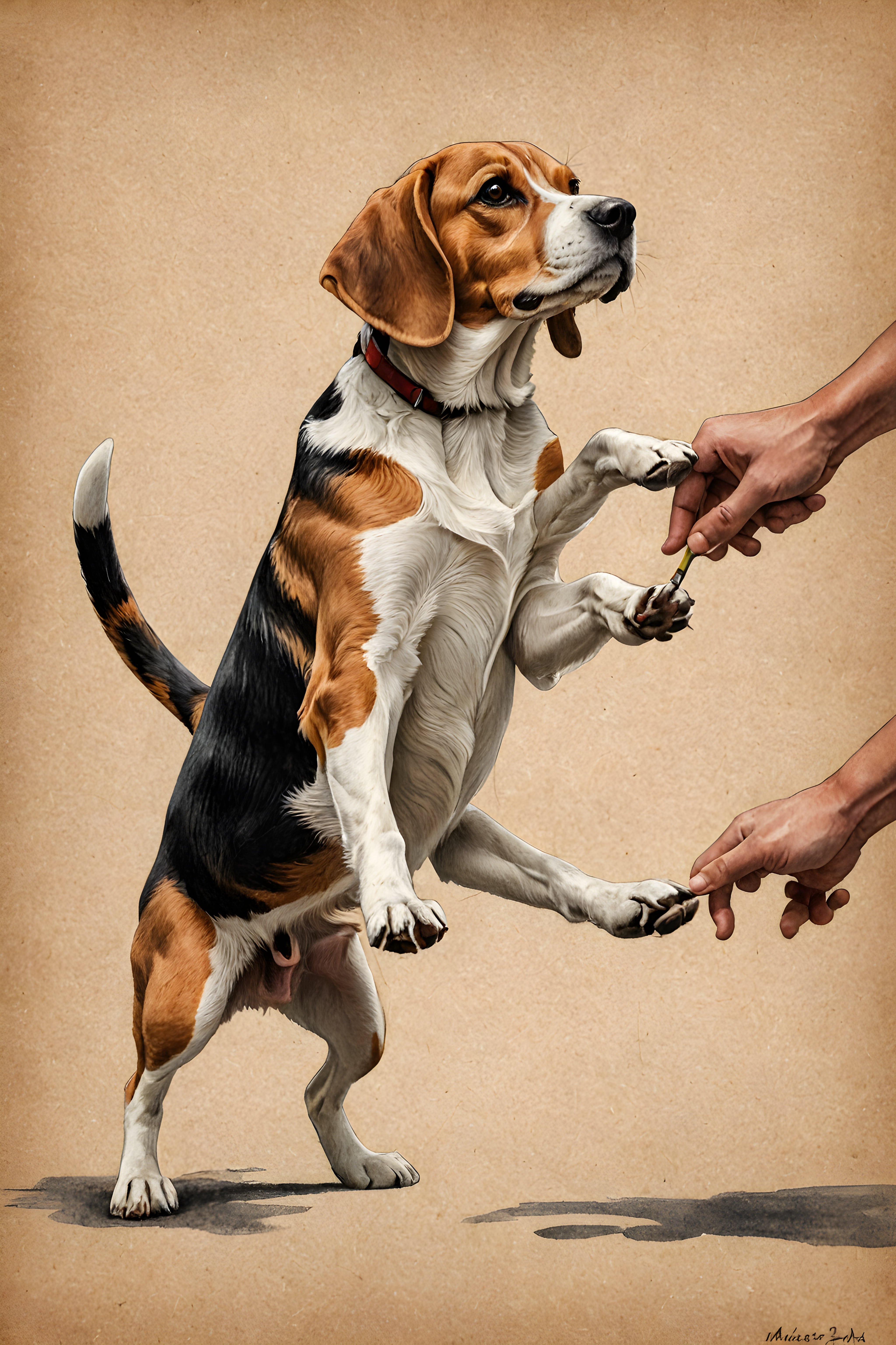 Beagle — Pencil Sketch (Energetic)