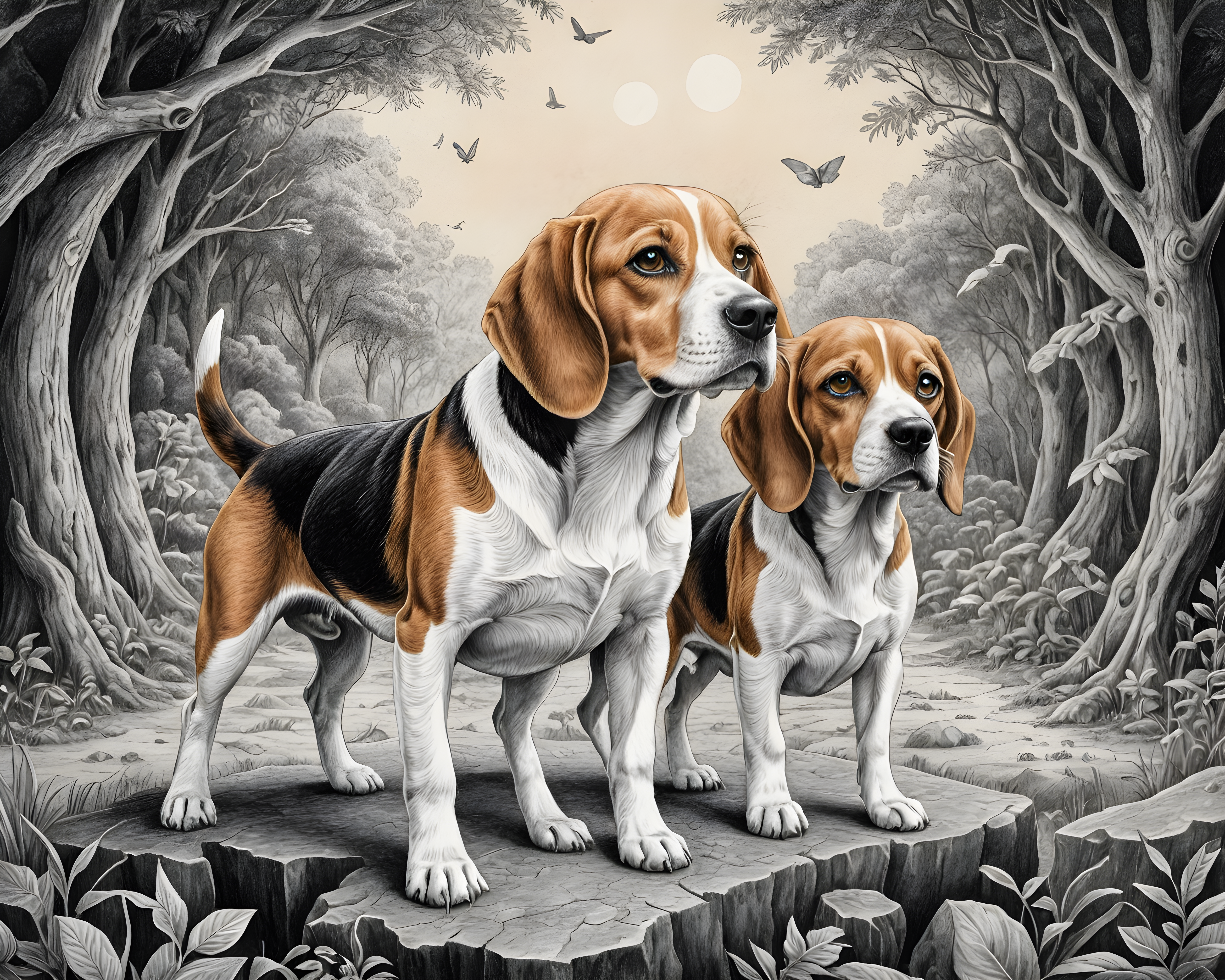 Beagle — Pencil Sketch (Fantasy)