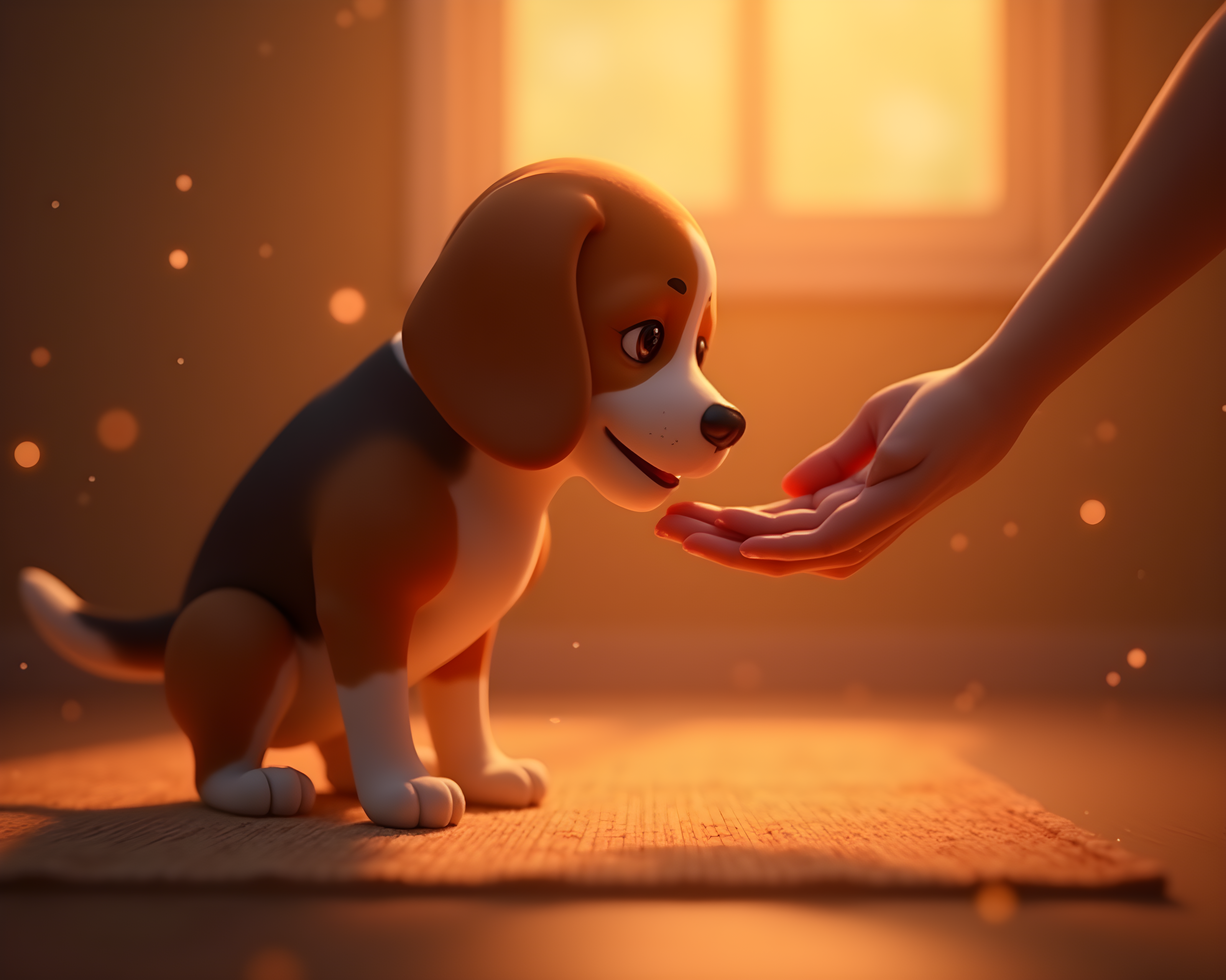 Beagle — 3D Render (Romantic)