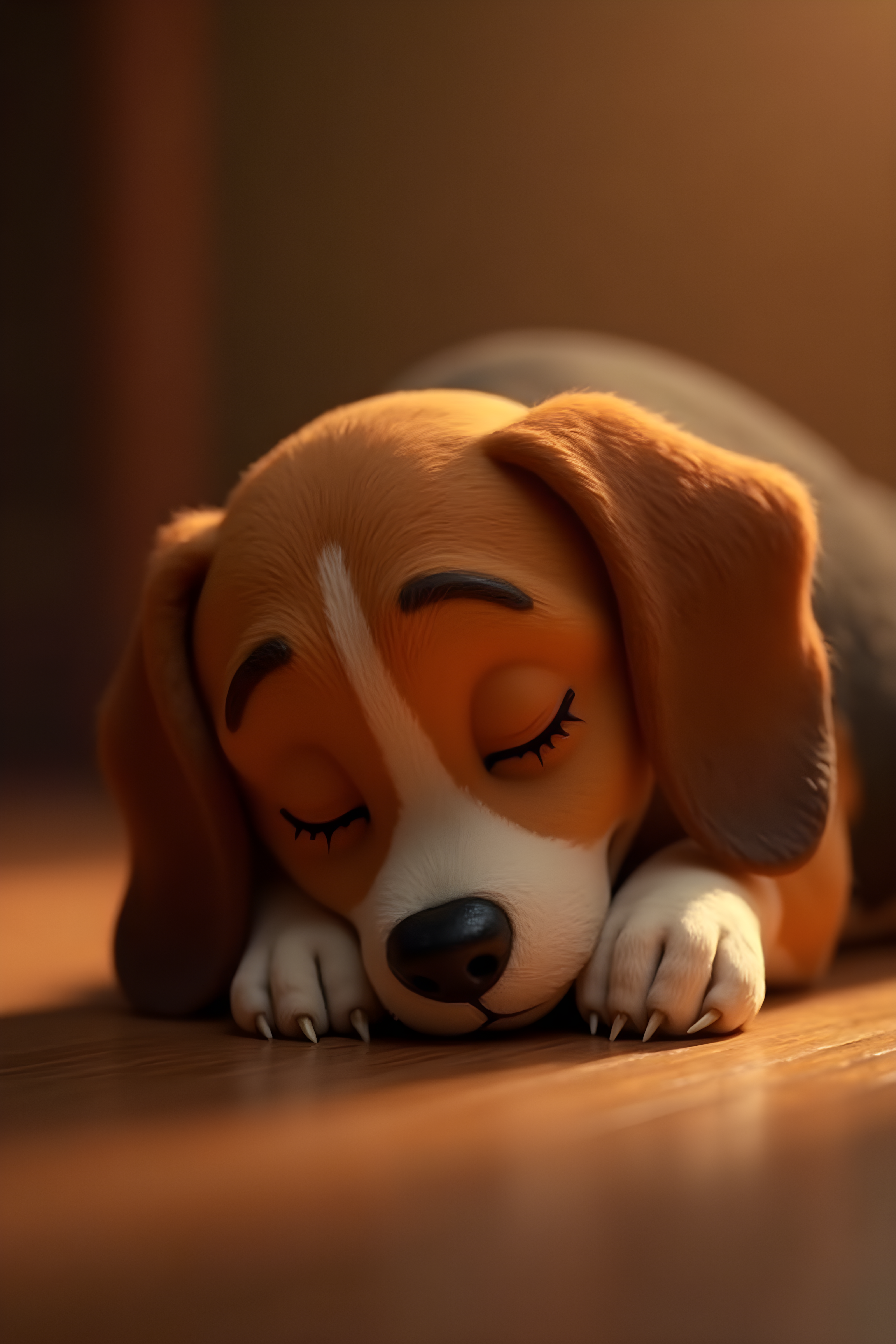 Beagle — 3D Render (Sleepy)