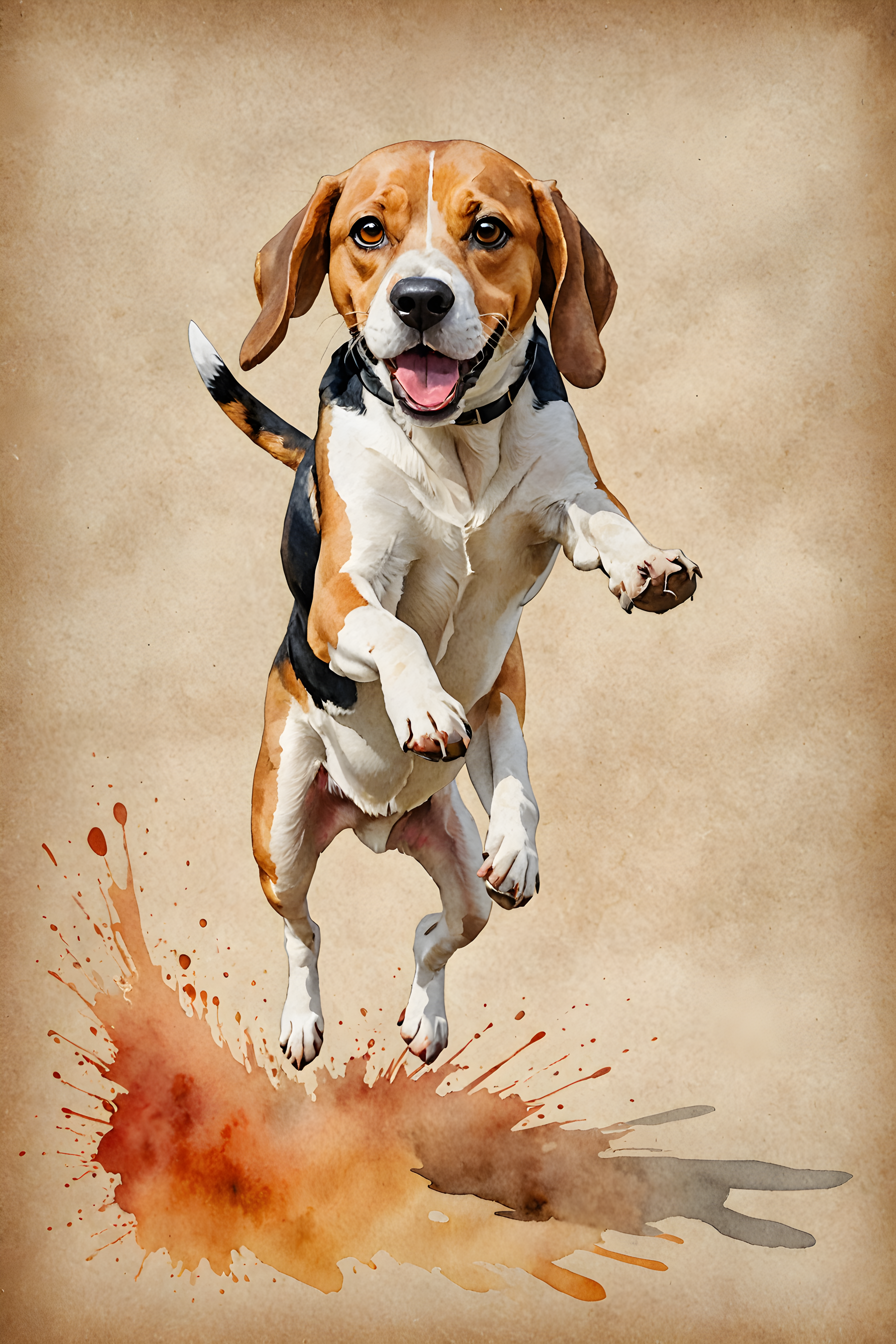 Beagle — Watercolor (Funny)