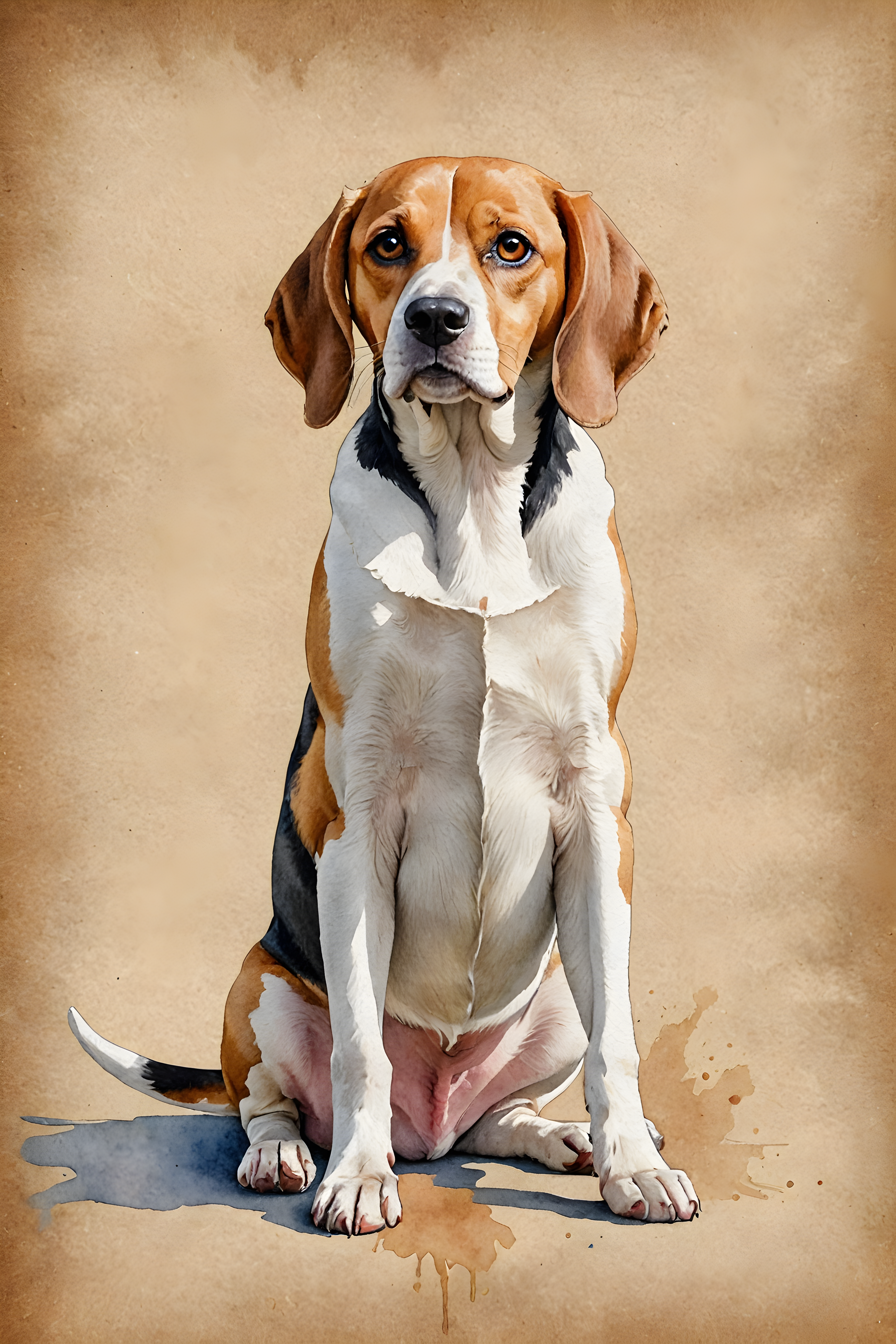 Beagle — Watercolor (Funny)