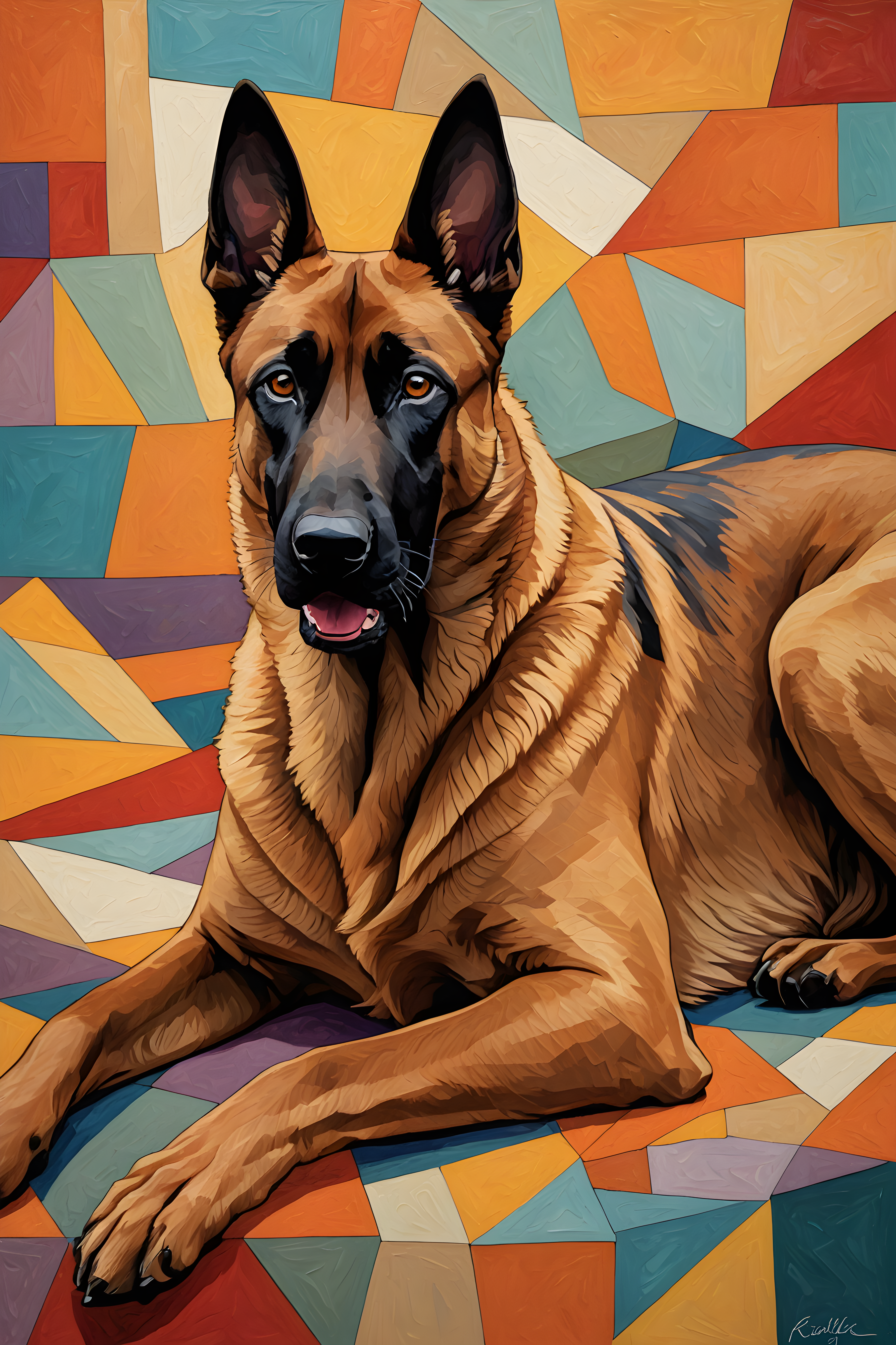 Belgian Malinois — Abstract (Sleepy)
