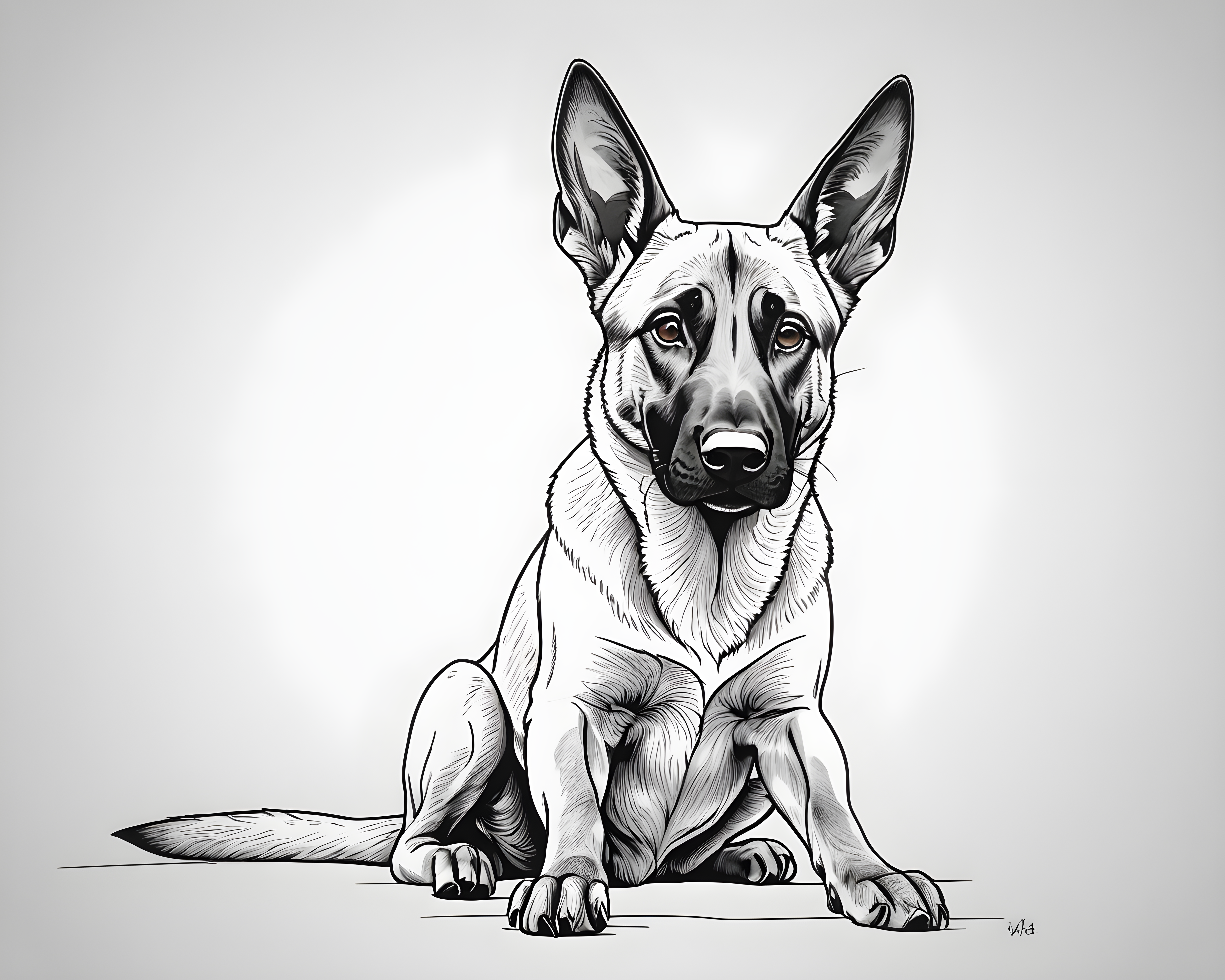 Belgian Malinois — Minimalist Line Art (Funny)