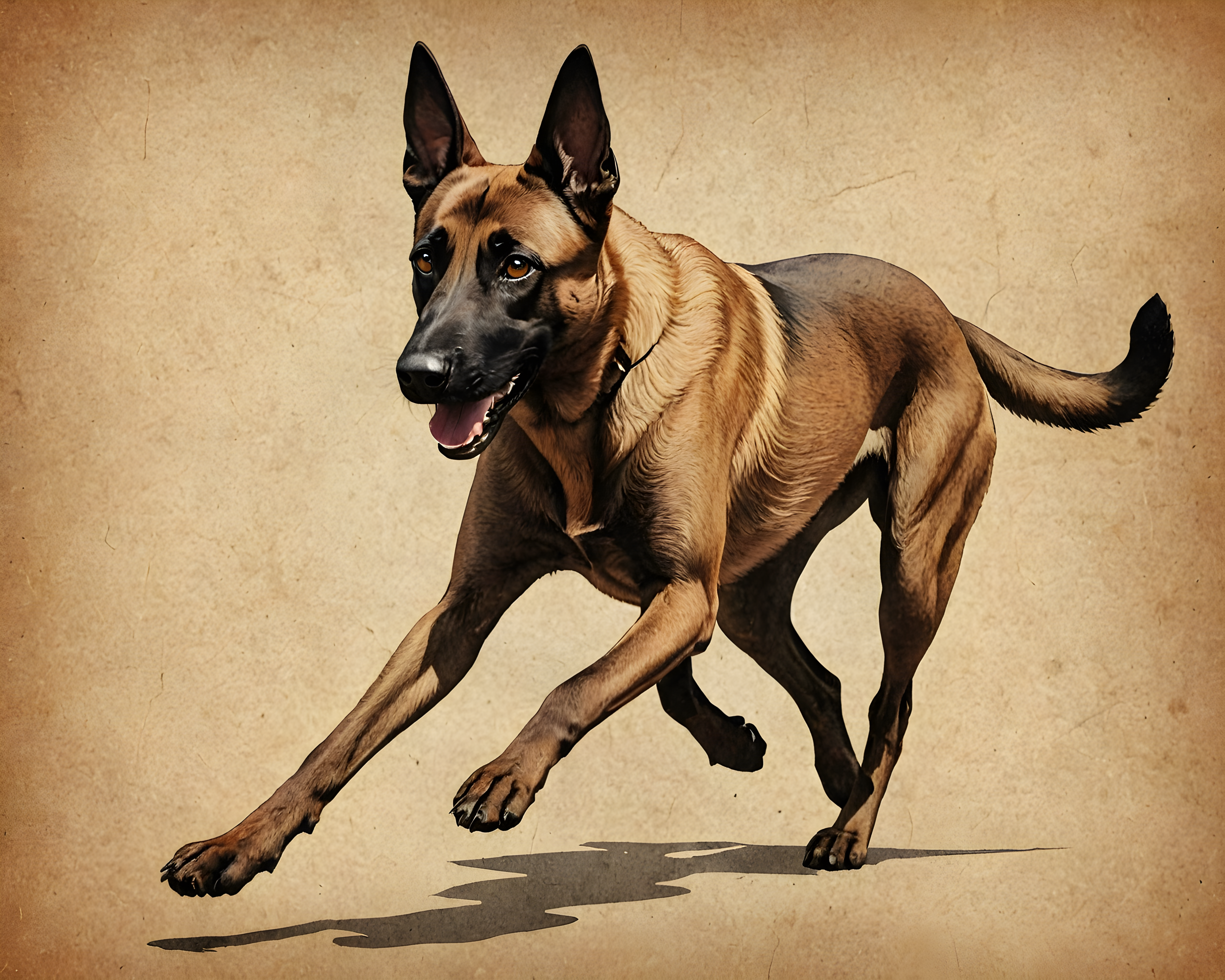 Belgian Malinois — Vintage Poster (Sleepy)