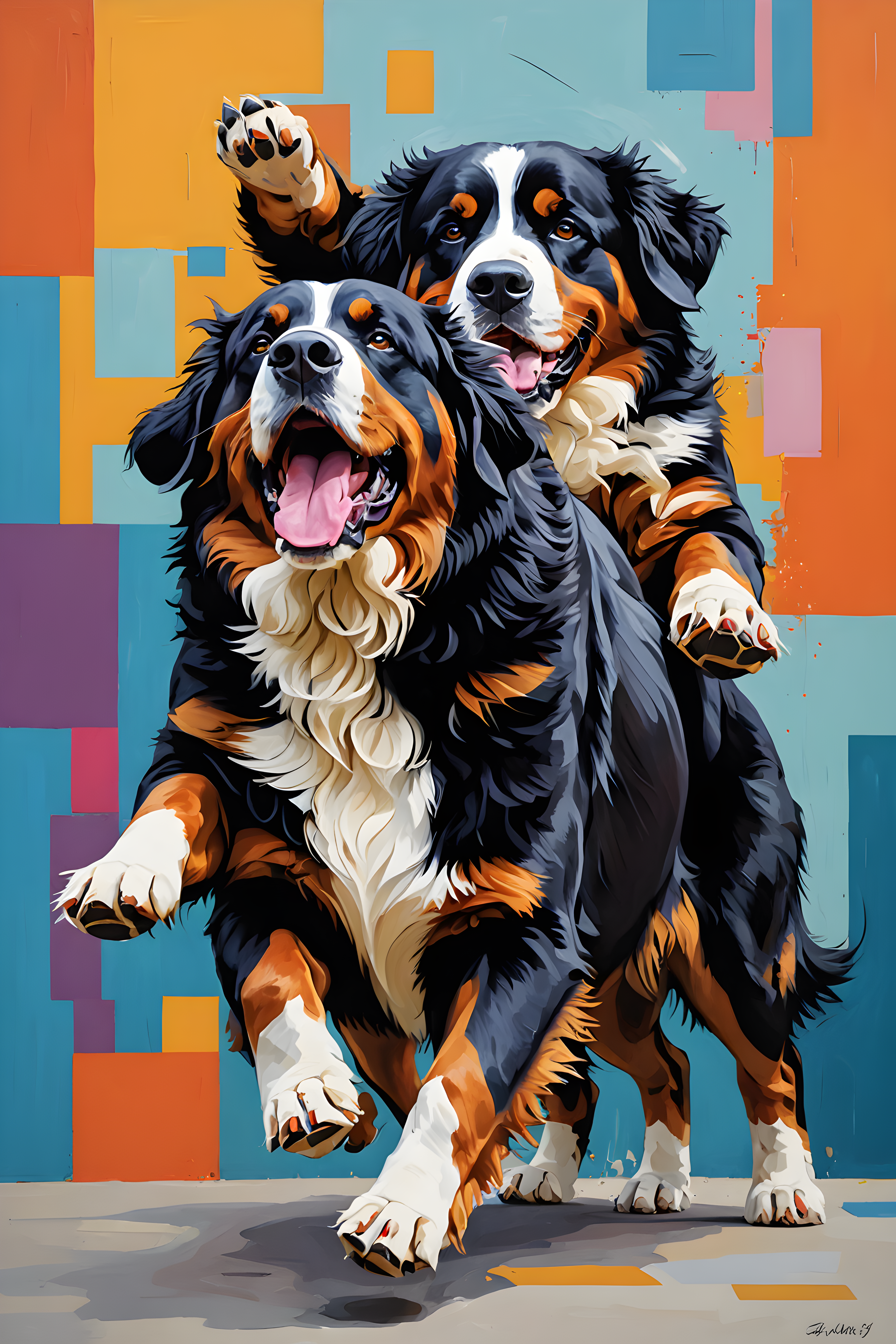 Bernese Mountain Dog — Abstract (Energetic)