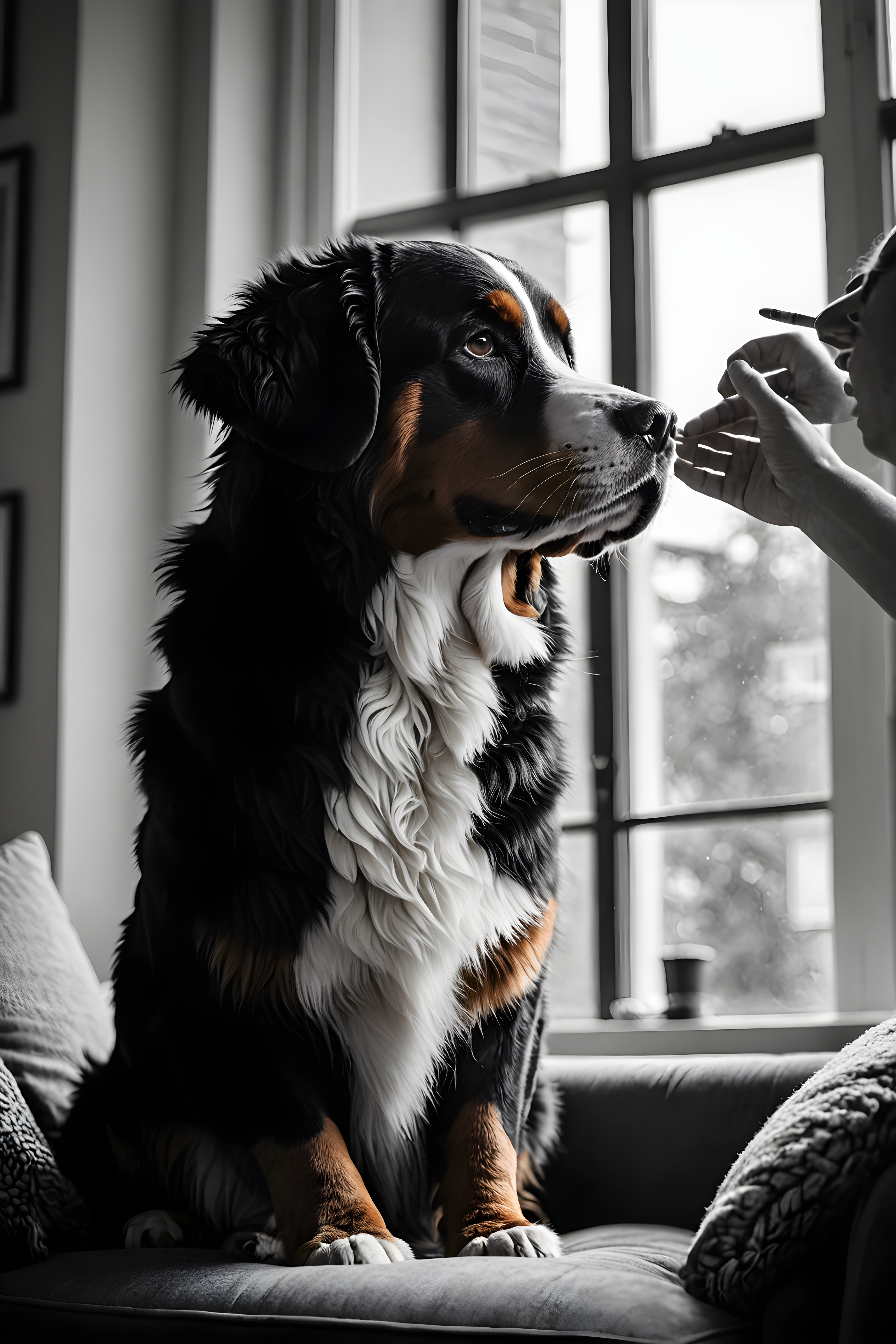 Bernese Mountain Dog — Black & White (Lifestyle)