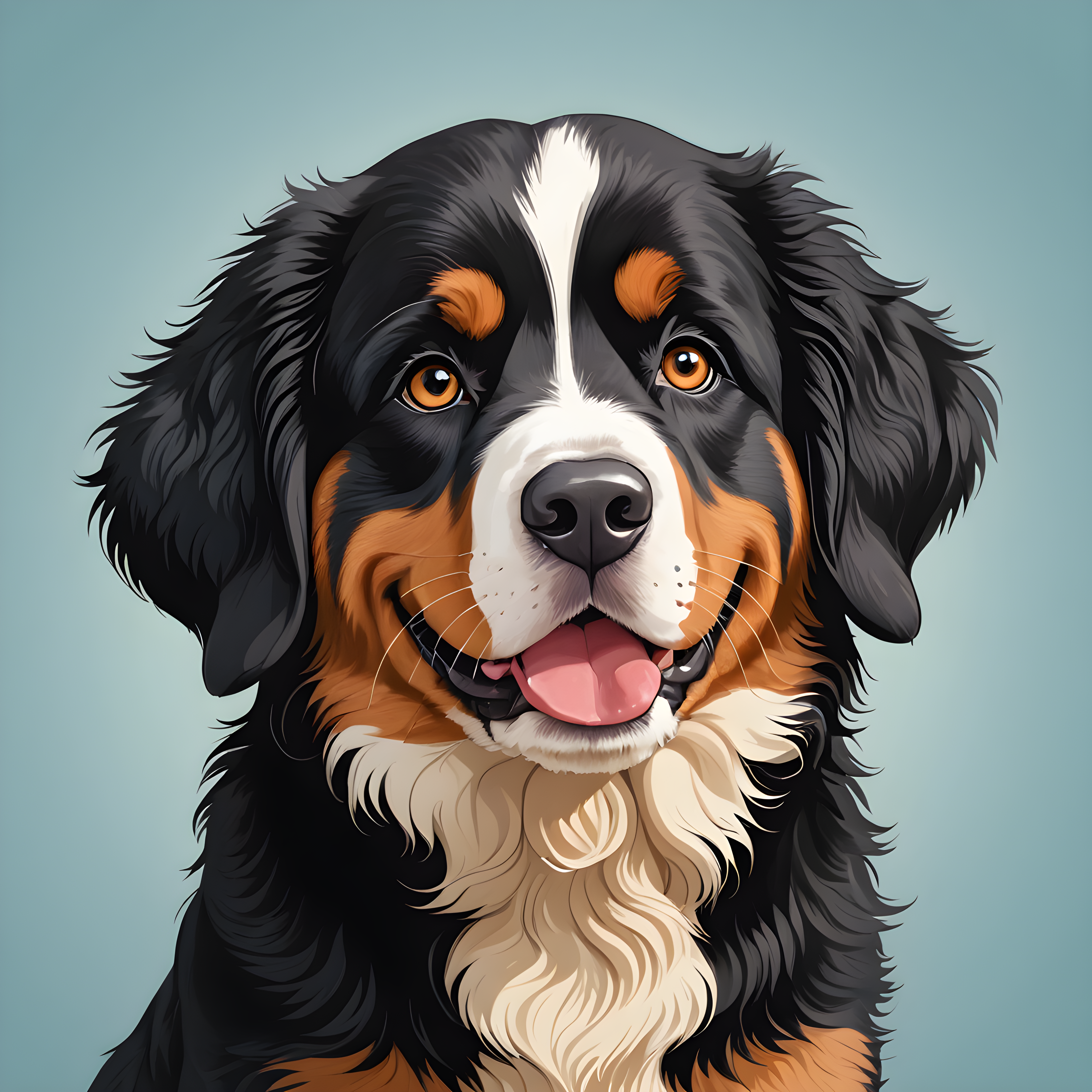 Bernese Mountain Dog — Cartoon / Kawaii (Emotional)
